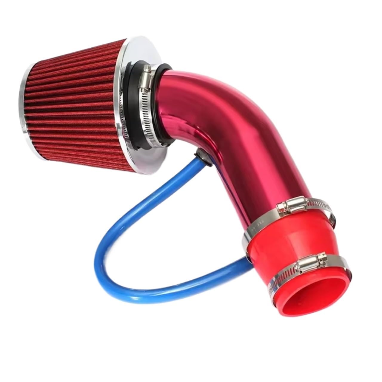 Auto Ansaugschlauch 76mm Universal Car Racing Cold Air Intake System Turbo Induktionsrohr Rohr Kit Aluminium Mit Kegel Luftfilter Einlass Luftansaugschlauch(Rot) von BIISVM