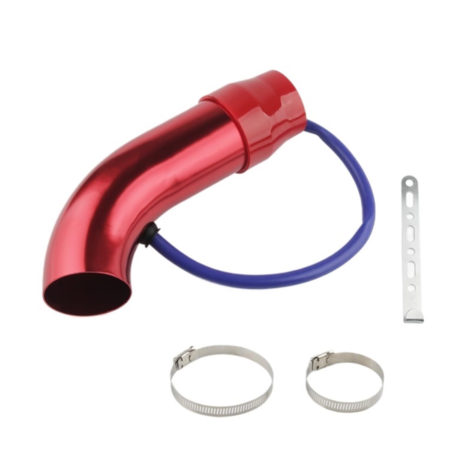 Auto Ansaugschlauch Alumimum Universal 3'' 75mm Auto Cold Air Intake System Turbo Induktionsrohr Rohr Silber Schwarz Rot Farbe Luftansaugschlauch(Rot) von BIISVM