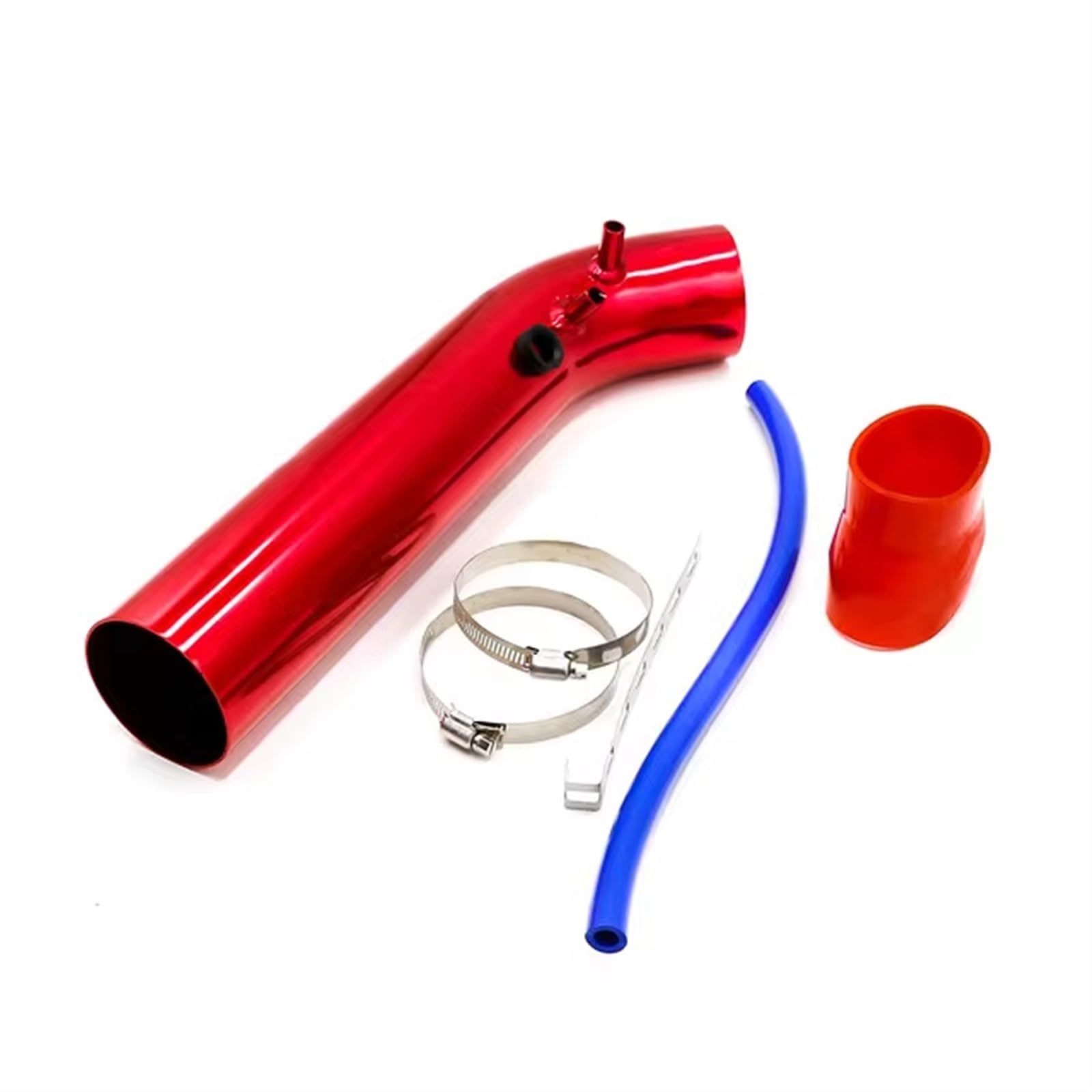 Auto Ansaugschlauch Aluminium Universal Auto Luftansaugrohr Kit 3'' Zoll 76mm Rohre Kaltluftansaugsystem Kanalrohr Kit Luftfilter Luftansaugschlauch(Rot) von BIISVM