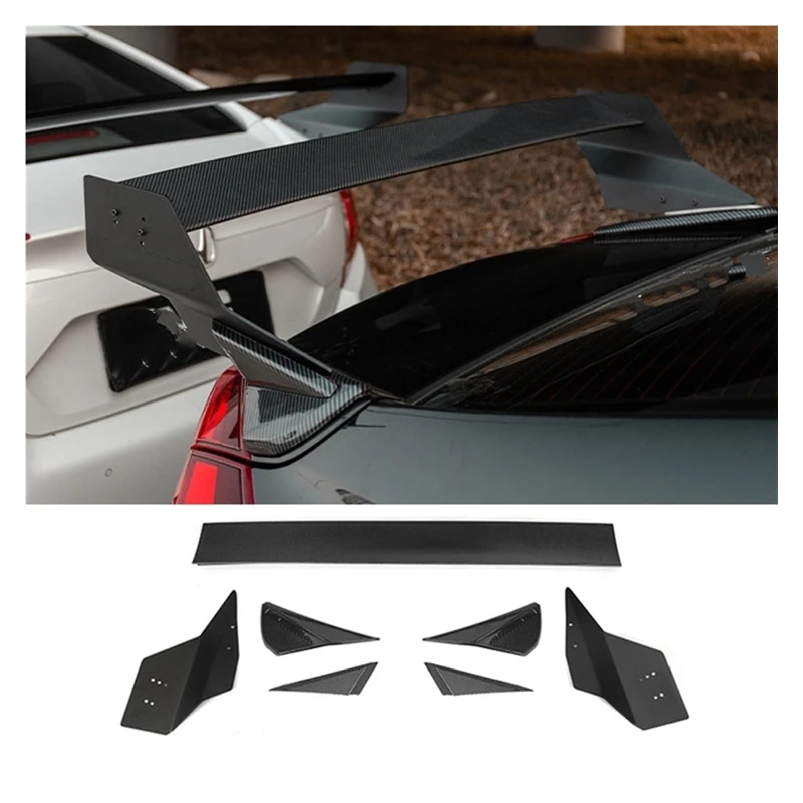 Auto Heckspoiler Für Civic 10th Gen Limousine FC1 FC2 2016 2017 2018 2019 Racing Stil Einstellbare Spoiler Hinten Stamm Deckel Flügel Zubehör Spoiler lippe Spoiler Flügel(D) von BIISVM