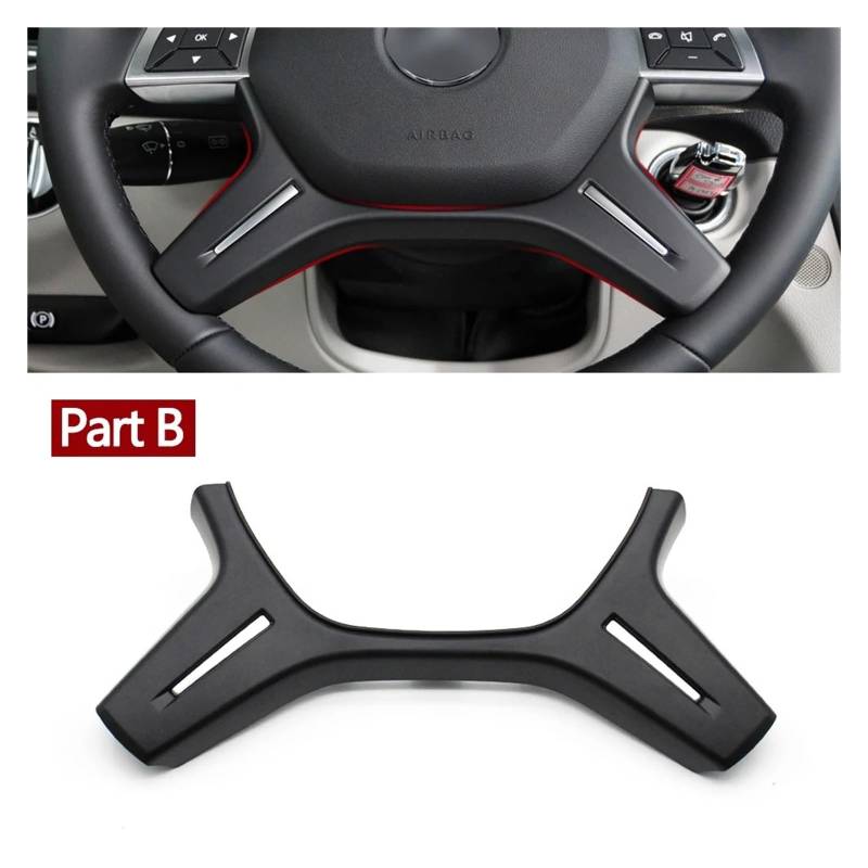 Auto Innenraum Dekoration Auto Chrom Lenkrad Abdeckung Trim Panel Ersatz Für Für Benz Für W204 Für W212 Für W166 Für W463 Interior Decor Zubehör(Part A-Silver) von BIISVM