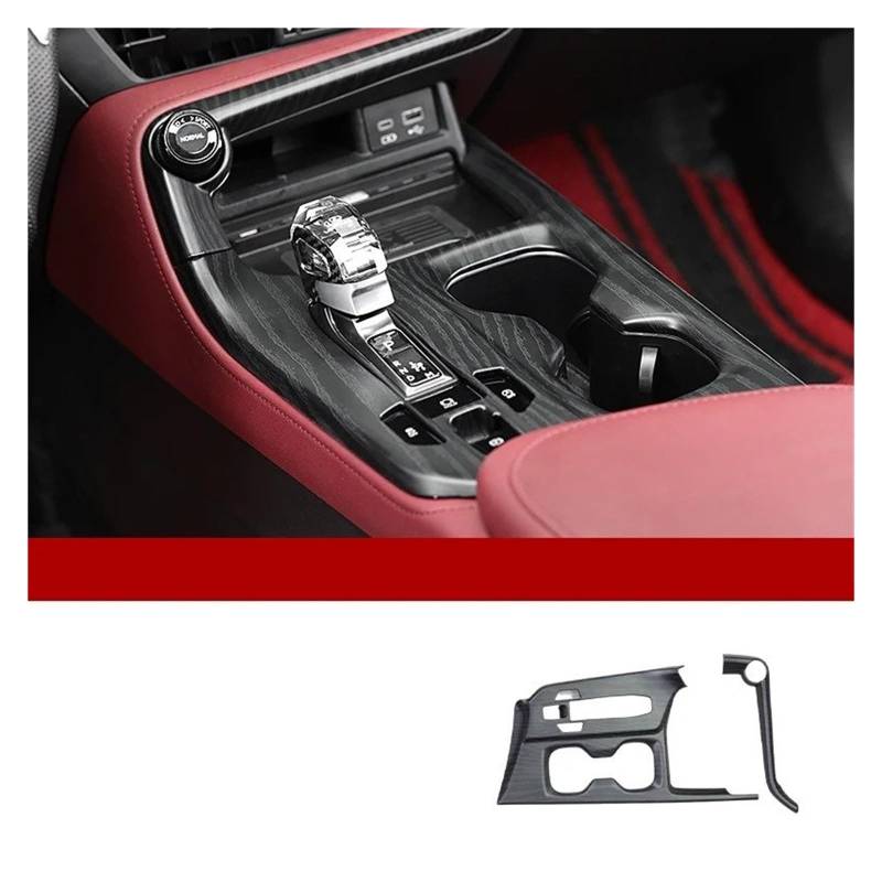 Auto Innenraum Dekoration Auto-Mittelkonsolen-Schalttafel-Abdeckung ABS-Holzmaserung Schalttafel-Dekoration Für Lexus Für NX 2022 2023 2024 Innenzubehör Interior Decor Zubehör(Ebony Matte) von BIISVM