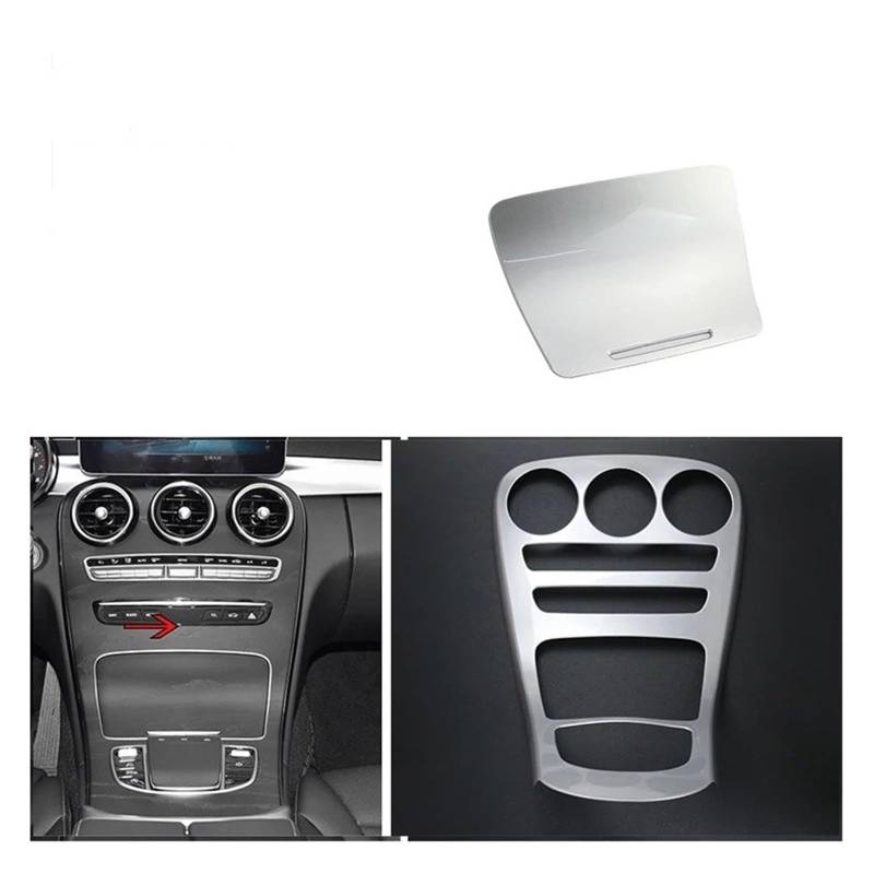 Auto Innenraum Dekoration Auto Styling Mittelkonsole Wasserbecherhalter Panel Dekoration Für Für Benz Für C-klasse Für GLC Für X253 Für W205 Innen Auto Zubehör Interior Decor Zubehör(A Silver Not clo von BIISVM