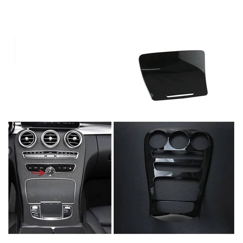 Auto Innenraum Dekoration Auto Styling Mittelkonsole Wasserbecherhalter Panel Dekoration Für Für Benz Für C-klasse Für GLC Für X253 Für W205 Innen Auto Zubehör Interior Decor Zubehör(B Black Have clo von BIISVM