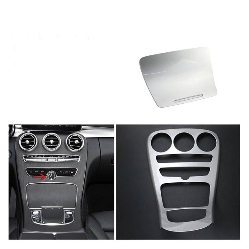 Auto Innenraum Dekoration Auto Styling Mittelkonsole Wasserbecherhalter Panel Dekoration Für Für Benz Für C-klasse Für GLC Für X253 Für W205 Innen Auto Zubehör Interior Decor Zubehör(B Silver Have cl von BIISVM