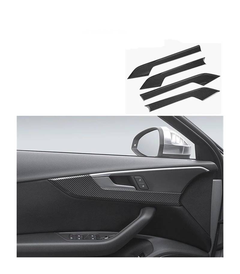 Auto Innenraum Dekoration Carbon Fiber Innen Tür Panel Dekorative Tür Schüssel Abdeckung Trim Für A4 Für B9 Auto Styling Tür Griff Aufkleber Auto Zubehör Interior Decor Zubehör(B Model Carbon Fiber) von BIISVM