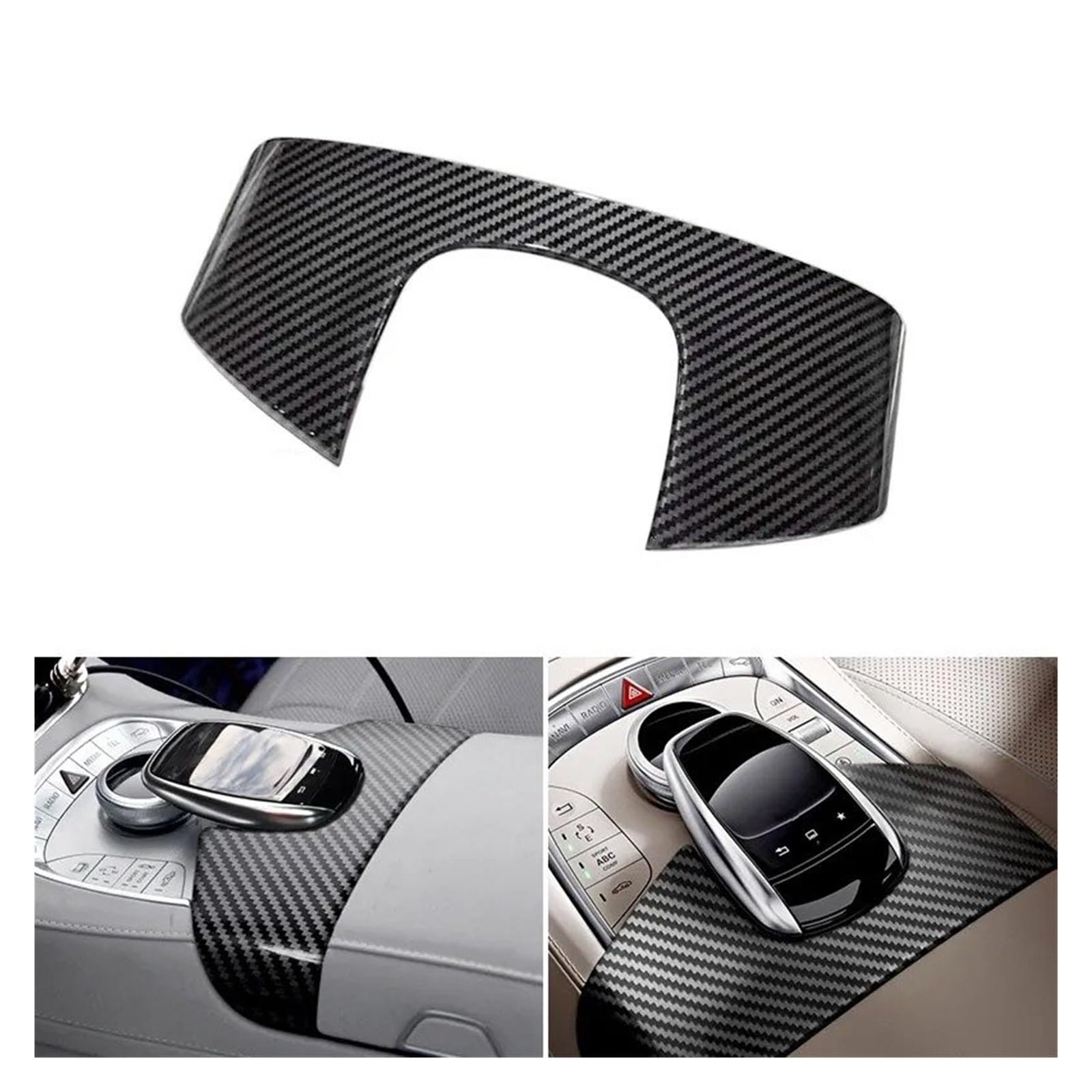 Auto Innenraum Dekoration Für Für Benz Für S Klasse Für W221 Für W222 Auto Konsole Control Armlehne Box Telefon Abdeckung Zifferblatt Trim Carbon Faser Korn Zubehör Interior Decor Zubehör(C) von BIISVM