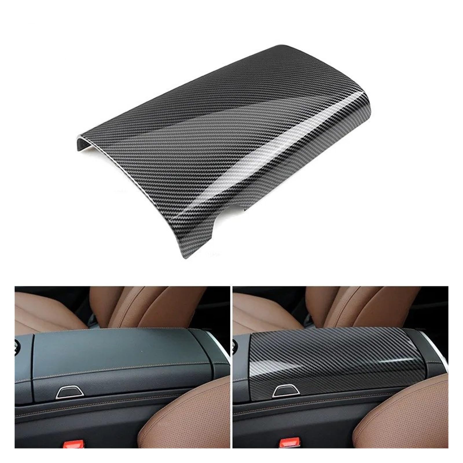 Auto Innenraum Dekoration Für Für Benz Für S Klasse Für W221 Für W222 Auto Konsole Control Armlehne Box Telefon Abdeckung Zifferblatt Trim Carbon Faser Korn Zubehör Interior Decor Zubehör(D) von BIISVM