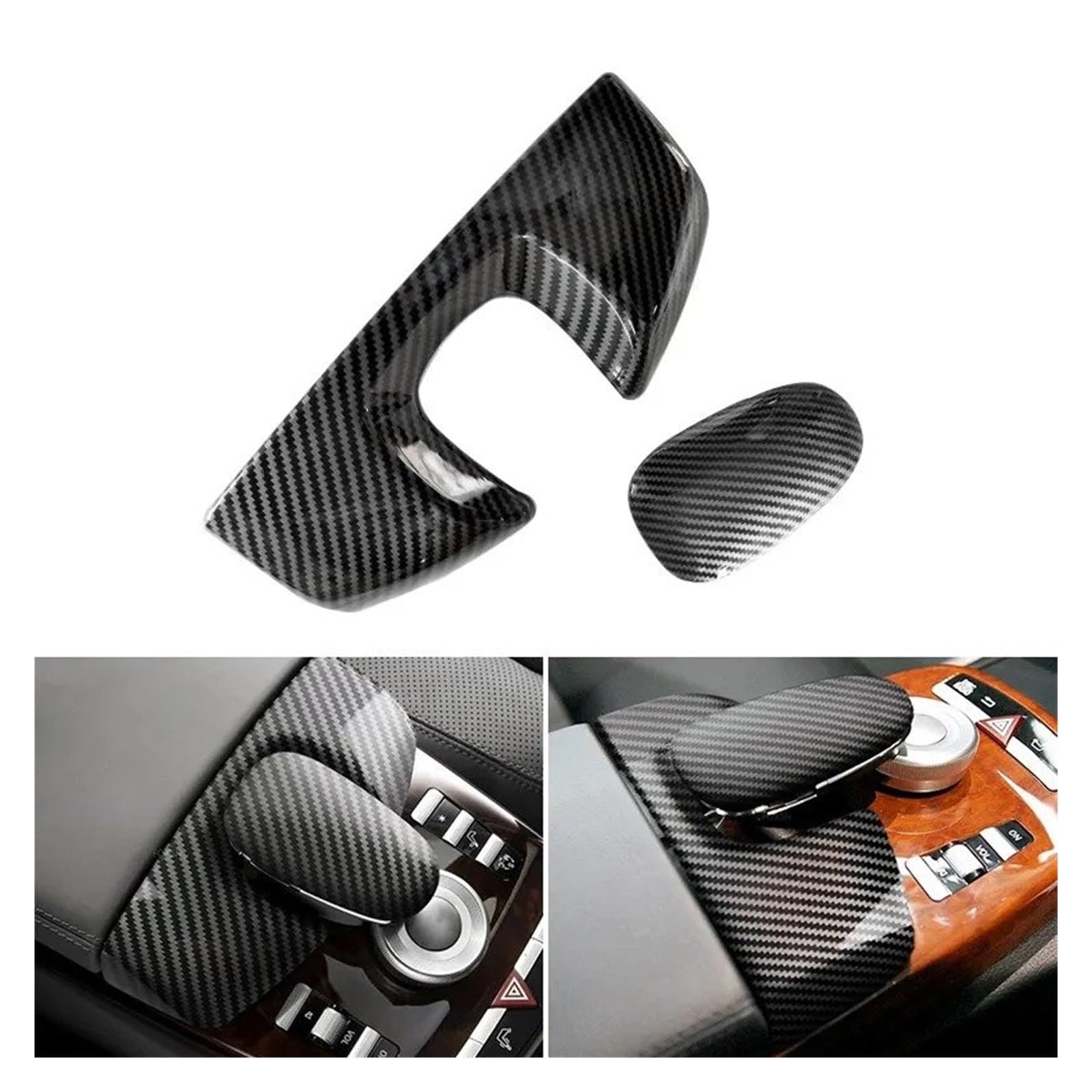 Auto Innenraum Dekoration Für Für Benz Für S Klasse Für W221 Für W222 Auto Konsole Control Armlehne Box Telefon Abdeckung Zifferblatt Trim Carbon Faser Korn Zubehör Interior Decor Zubehör(F) von BIISVM