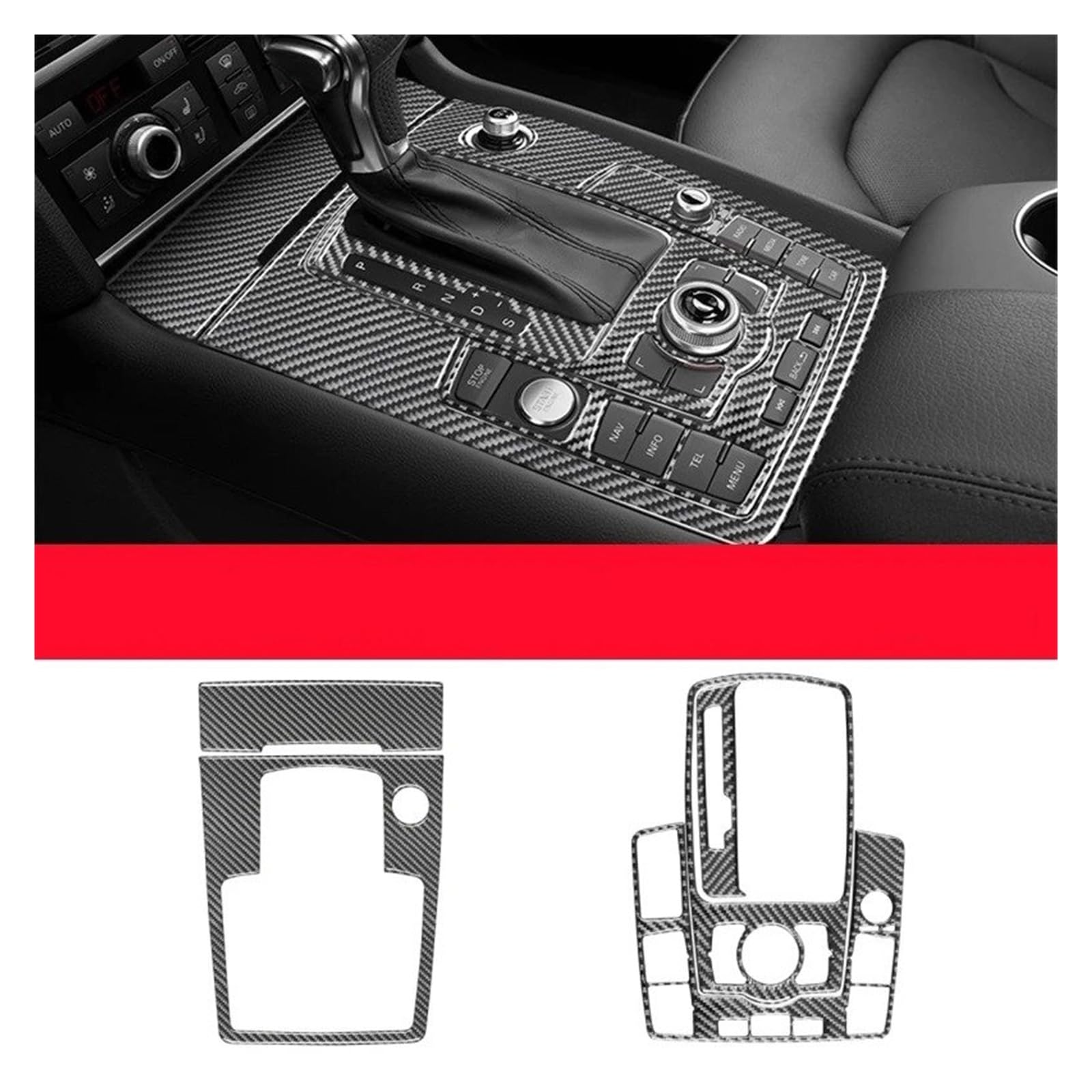 Auto Innenraum Dekoration Für Q7 2007 2008 2009 2010 2011-2015 Auto Zubehör Carbon Fiber Innen Auto Getriebe Shift Control Panel Dekoration Aufkleber Abdeckung Trim Rahmen Interior Decor Zubehör(A se von BIISVM