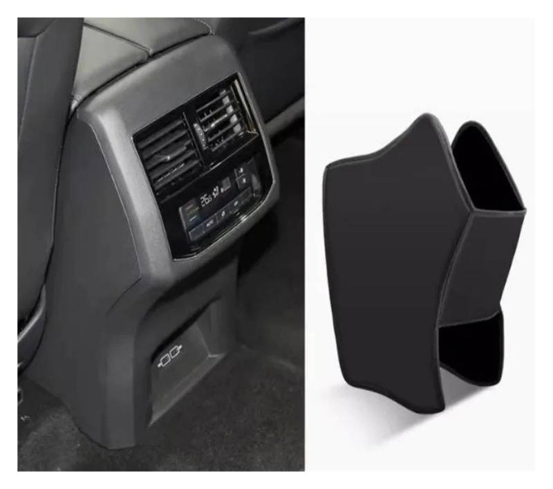 Auto Innenraum Dekoration Für VW Für Teramont 2017 2018 2019 2020 2021 2022 2023 Hinten Armlehne Box Anti Kick Pad Mikrofaser Leder Schutzhülle Matte Auto Zubehör Interior Decor Zubehör(Black1) von BIISVM