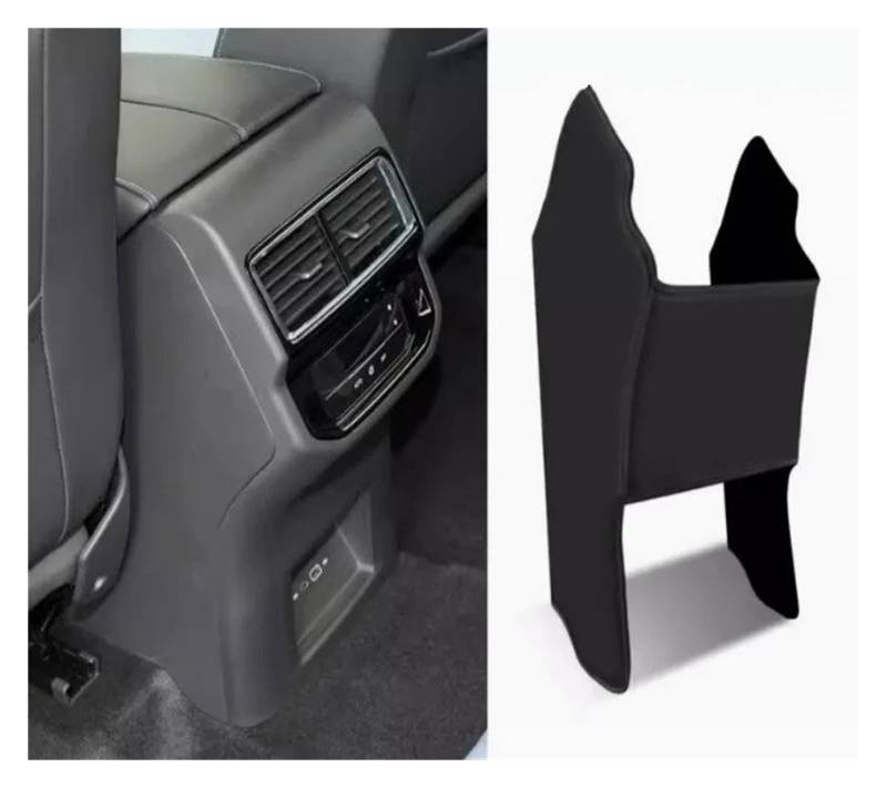 Auto Innenraum Dekoration Für VW Für Teramont 2017 2018 2019 2020 2021 2022 2023 Hinten Armlehne Box Anti Kick Pad Mikrofaser Leder Schutzhülle Matte Auto Zubehör Interior Decor Zubehör(Black2) von BIISVM