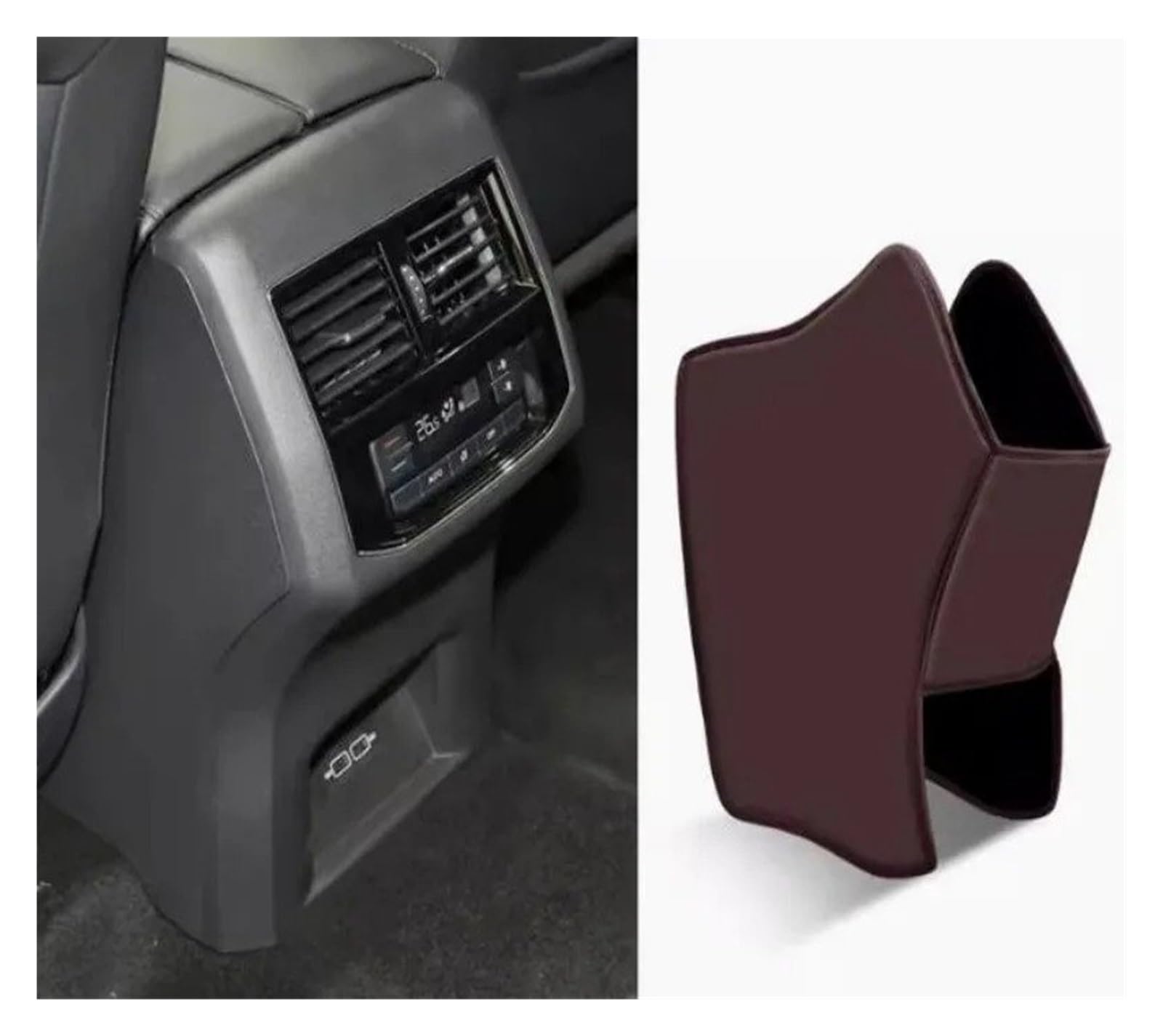 Auto Innenraum Dekoration Für VW Für Teramont 2017 2018 2019 2020 2021 2022 2023 Hinten Armlehne Box Anti Kick Pad Mikrofaser Leder Schutzhülle Matte Auto Zubehör Interior Decor Zubehör(Coffee1) von BIISVM