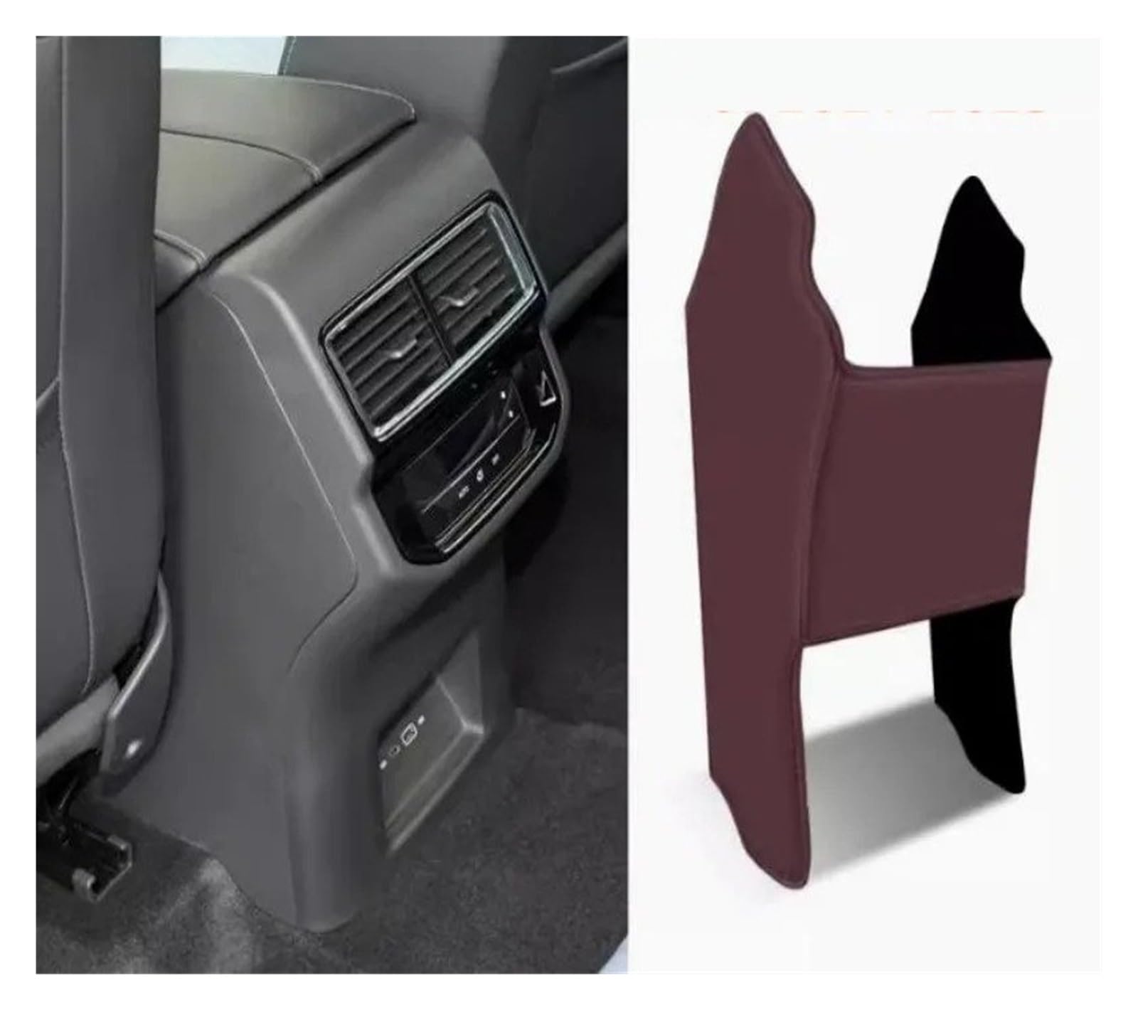 Auto Innenraum Dekoration Für VW Für Teramont 2017 2018 2019 2020 2021 2022 2023 Hinten Armlehne Box Anti Kick Pad Mikrofaser Leder Schutzhülle Matte Auto Zubehör Interior Decor Zubehör(Coffee2) von BIISVM