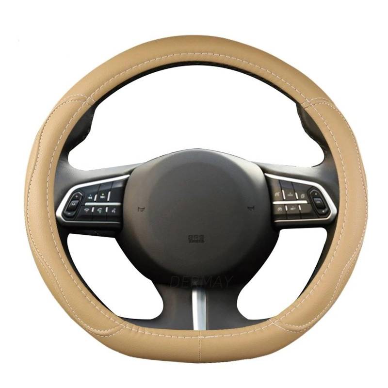 Auto Lenkradbezug Für Haval Für F7 Für F7X Für F5 PU Leder Auto Lenkrad Abdeckung D Form Auto Zubehör Innen Lenkradabdeckungen(Beige) von BIISVM