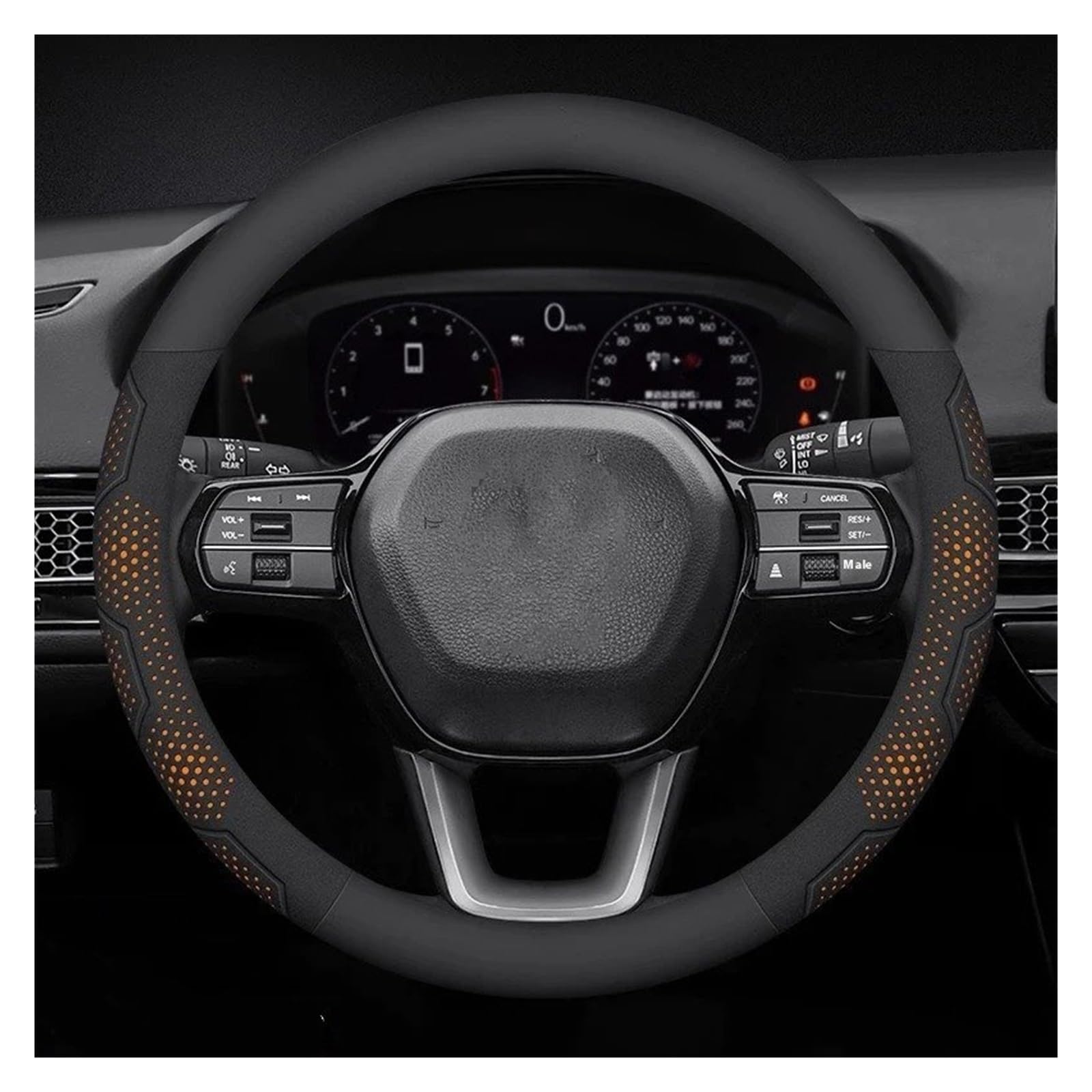 Auto Lenkradbezug Für TYP Für Accord Für Civic Für HRV Für CRV Für Stadt Für Jazz Für Pilot Für Odyssey Für Spirior Für FIT Auto Lenkrad Abdeckung Auto Lenkradabdeckungen(O Leather Orange) von BIISVM