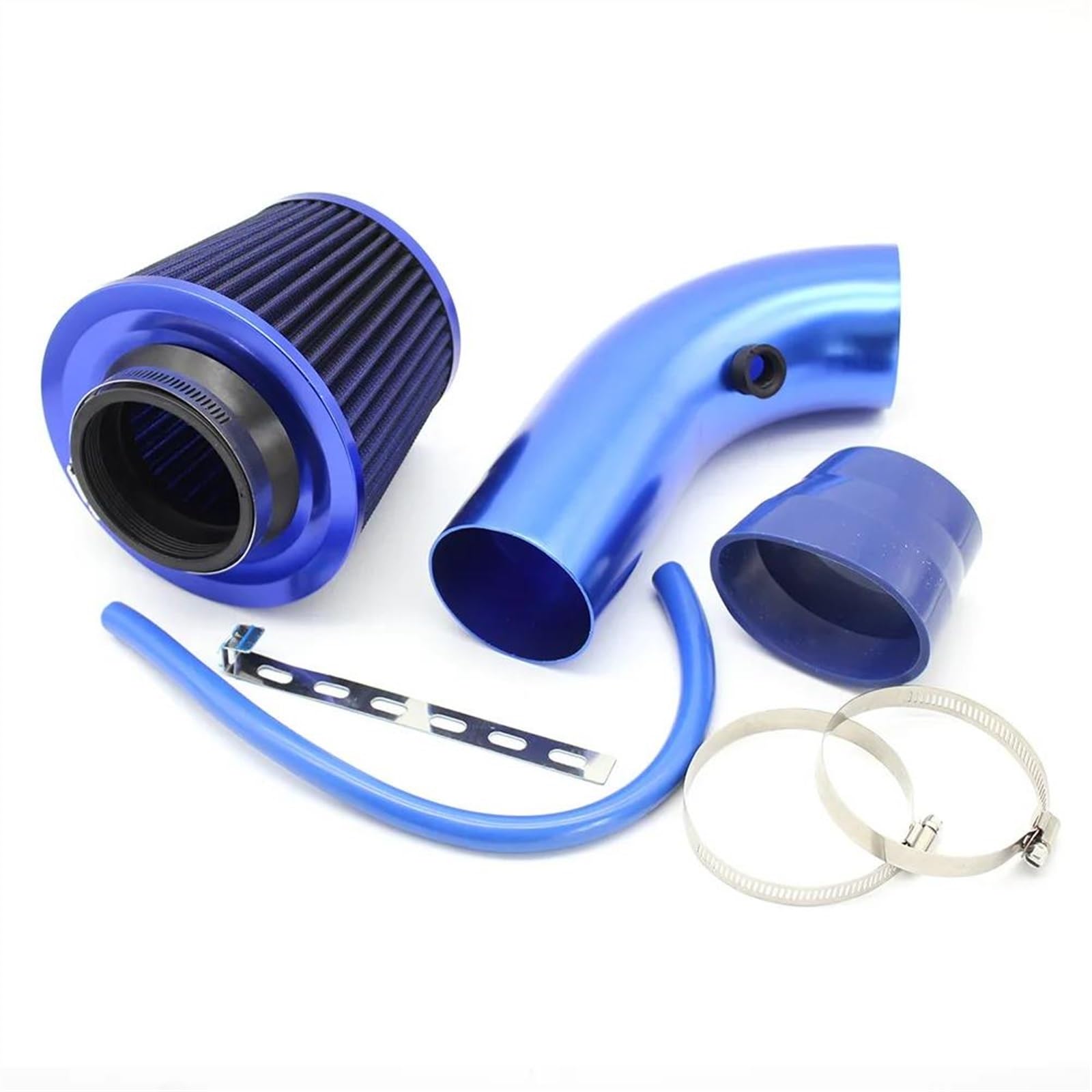 Auto Luftansaugschlauch 76 MM 3 ''Automobilmodifikation Pilzkopffilter Luftfilter Luftfilter Ansaugrohrsatz Aus Aluminium Kaliber Universal Ansaugrohr(All Blue) von BIISVM