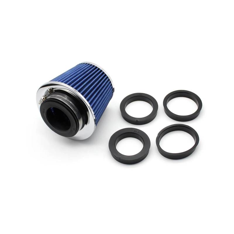 Auto Luftansaugschlauch Auto High Flow Luftfilter Cold Air Intake Universalfilter 90 80 76 70 63MM Für Sport Für Rennwagenmotor Ansaugrohr(Blau) von BIISVM