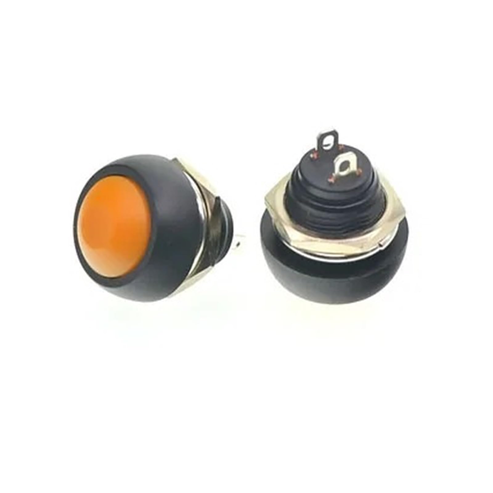 Autofenster-Taste 1 Stücke 2Pin Mini Schalter 12mm 1A Wasserdichter Schalter Für Pbs33b 12v Momentary Push Button Switch Reset Nicht-verriegelnd Für Pbs-33b Auto Fensterheber Schalter(Orange 1PCS) von BIISVM