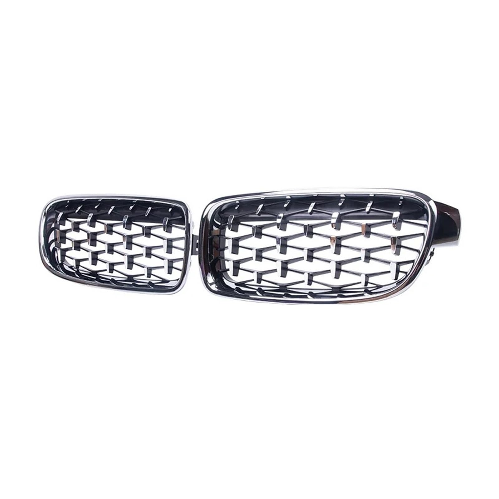 Kühlergrill Grill Auto Chrom Diamant Front Niere Grille Racing Grill Für 3 Serie Für F30 Für F31 Für F35 2012 2013 2014 2015 2016 2017 2018 2019 Grill Kühlergrill Vorne(Full Silver) von BIISVM