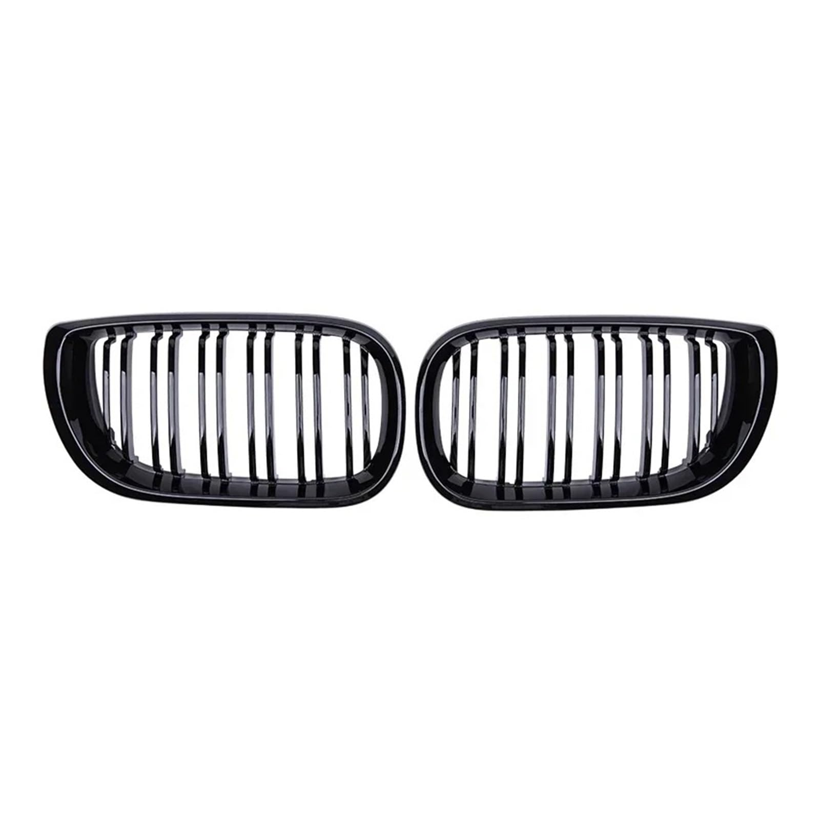 Kühlergrill Grill Auto-Frontnierengrill Glänzend Schwarz Doppellamellen-Haubengrill Racing-Grills Für 3er-Reihe Für E46 4-Türer 2002 2003 2004 2005 Grill Kühlergrill Vorne von BIISVM