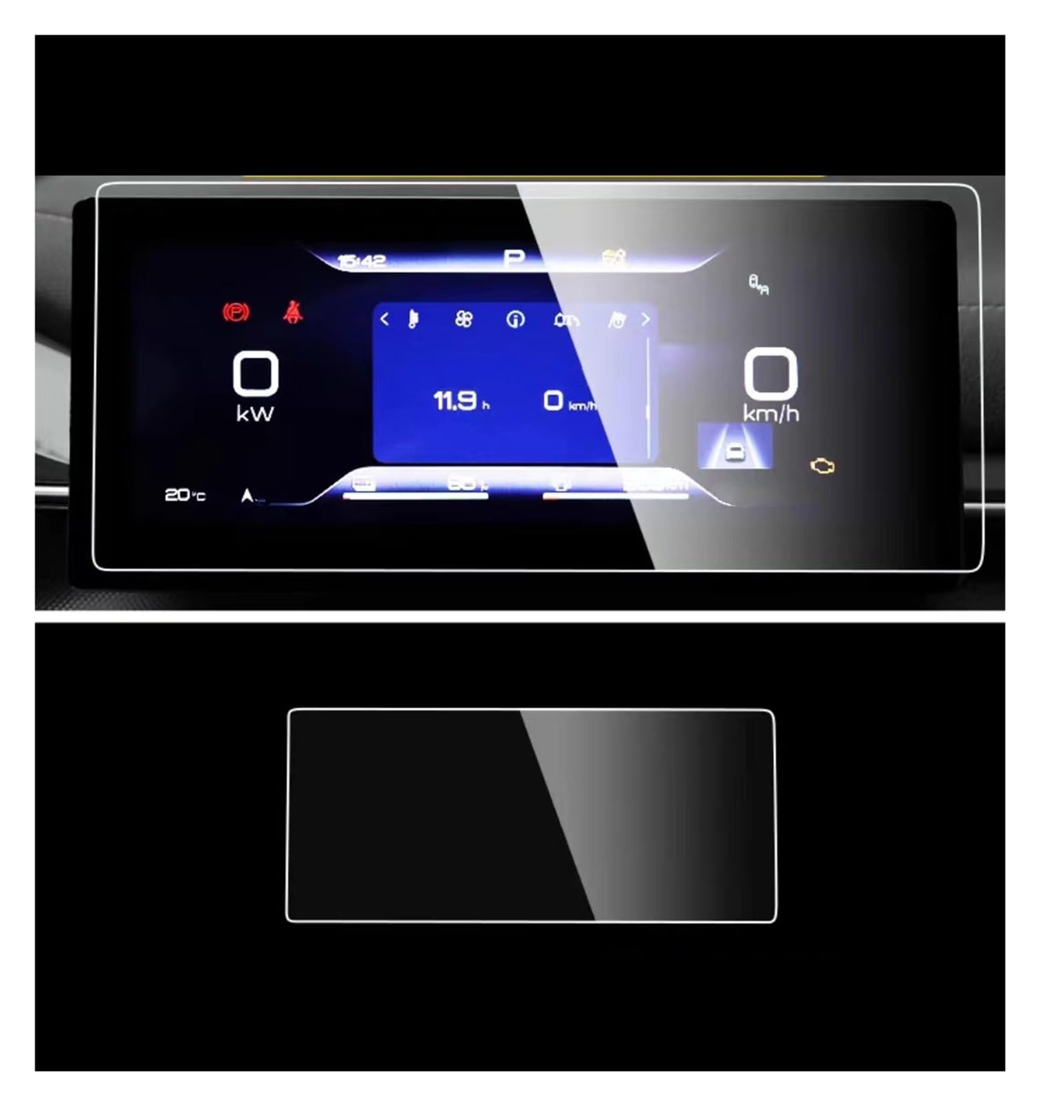 Displayschutzfolie Für BYD Für CHAZOR 2024 2023 2022 Auto 12,8 Zoll GPS-Navigationscenter Touch Und Dashboard Displayschutzfolie Aus Gehärtetem Glas Navigation Schutzfolie von BIISVM