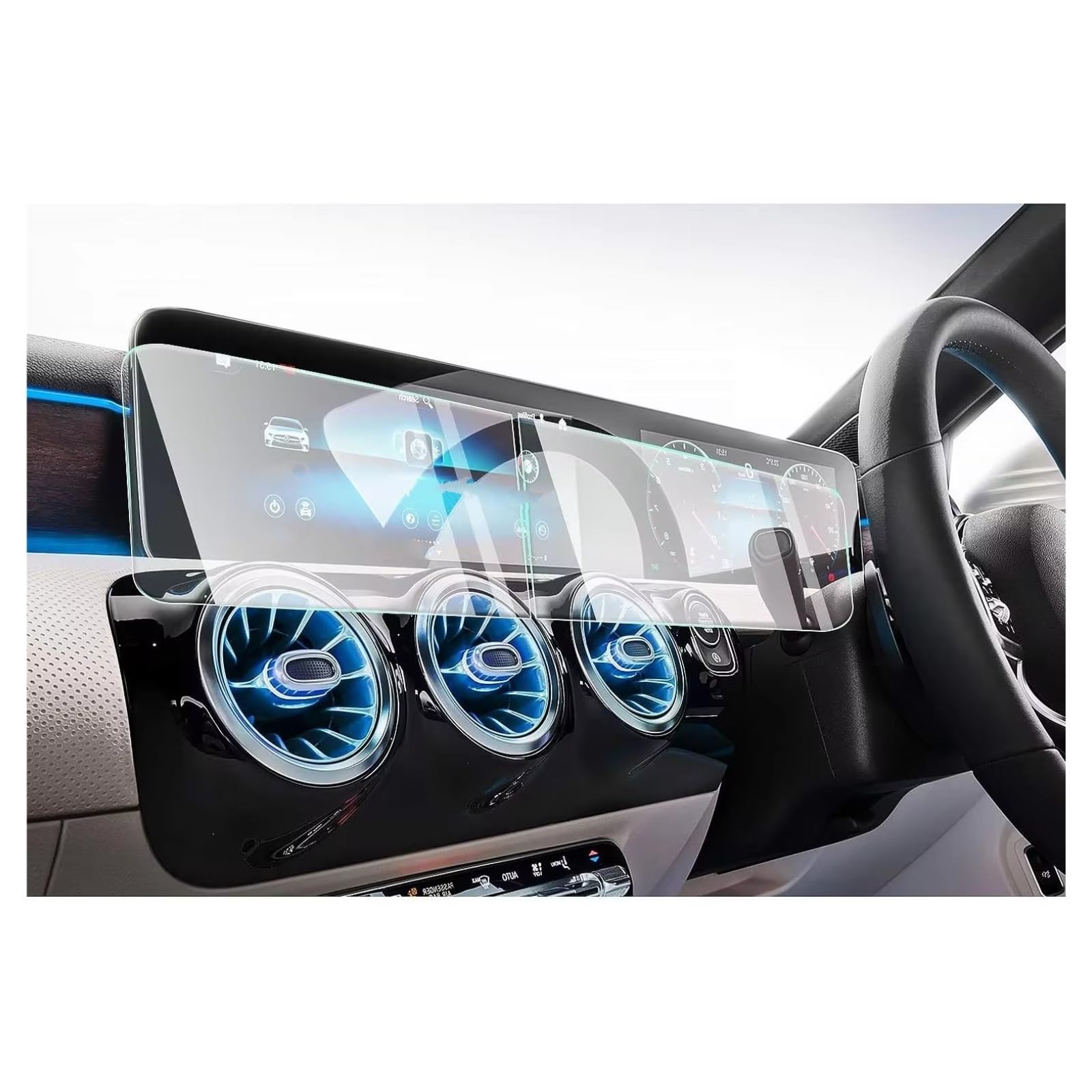 Displayschutzfolie Für Benz, Für GLA, Für GLB 2020, GPS-Navigation, Gehärtetes Glas Und Displayschutzfolie Für Das Armaturenbrett (2 Stück) Navigation Schutzfolie von BIISVM