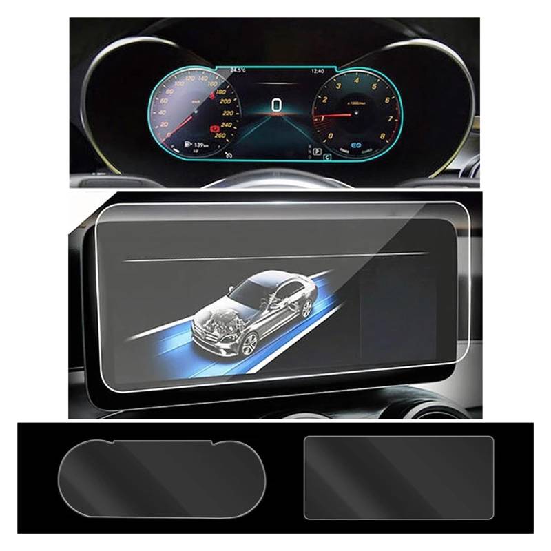 Displayschutzfolie Für Benz C-Klasse W205 2019–2021 Auto-Armaturenbrett Instrument GPS-Navigation LCD-Bildschirm Gehärtetes Glas Schutzfolie Navigation Schutzfolie von BIISVM