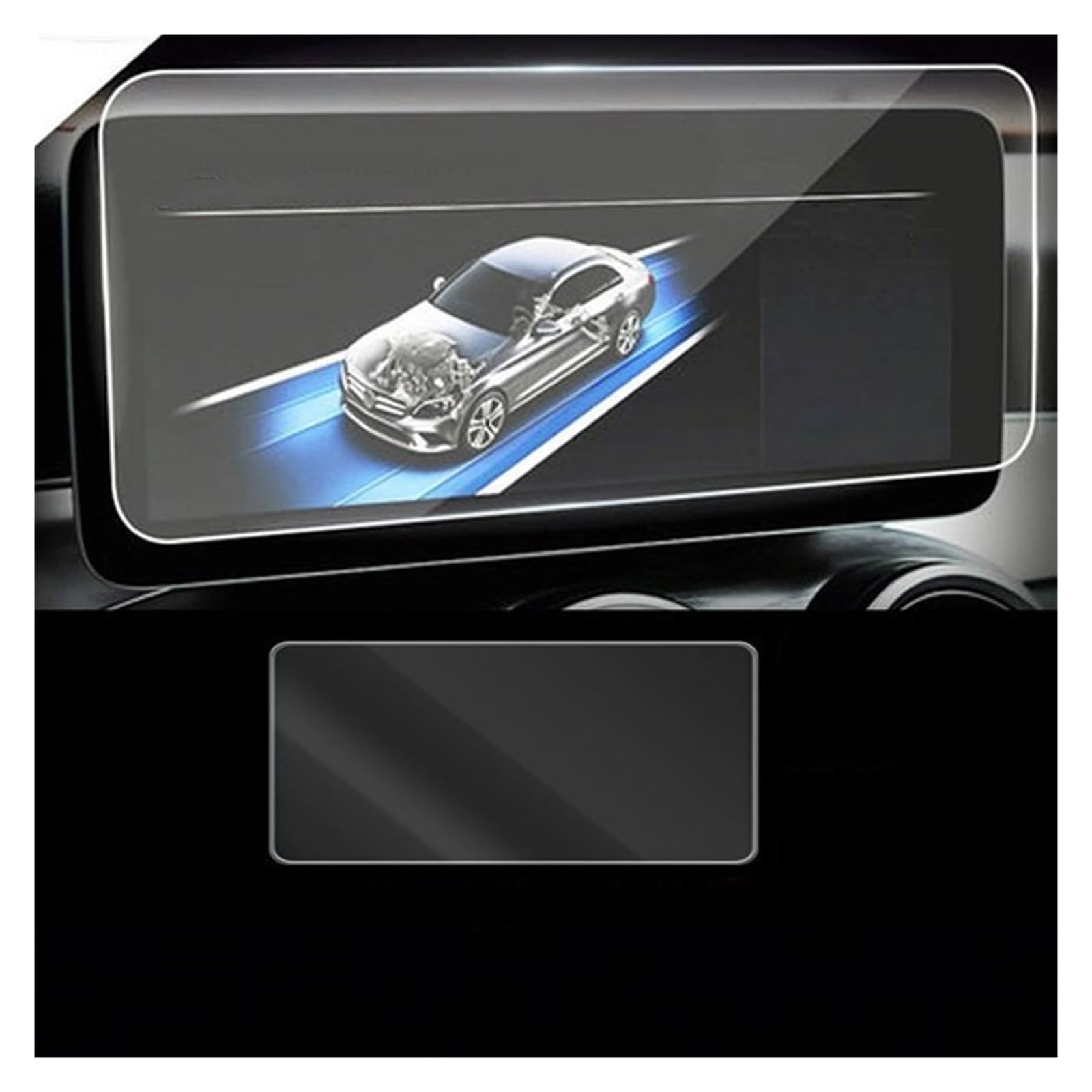 Displayschutzfolie Für Benz C-Klasse W205 2019–2021 Auto-Armaturenbrett Instrument GPS-Navigation LCD-Bildschirm Gehärtetes Glas Schutzfolie Navigation Schutzfolie von BIISVM