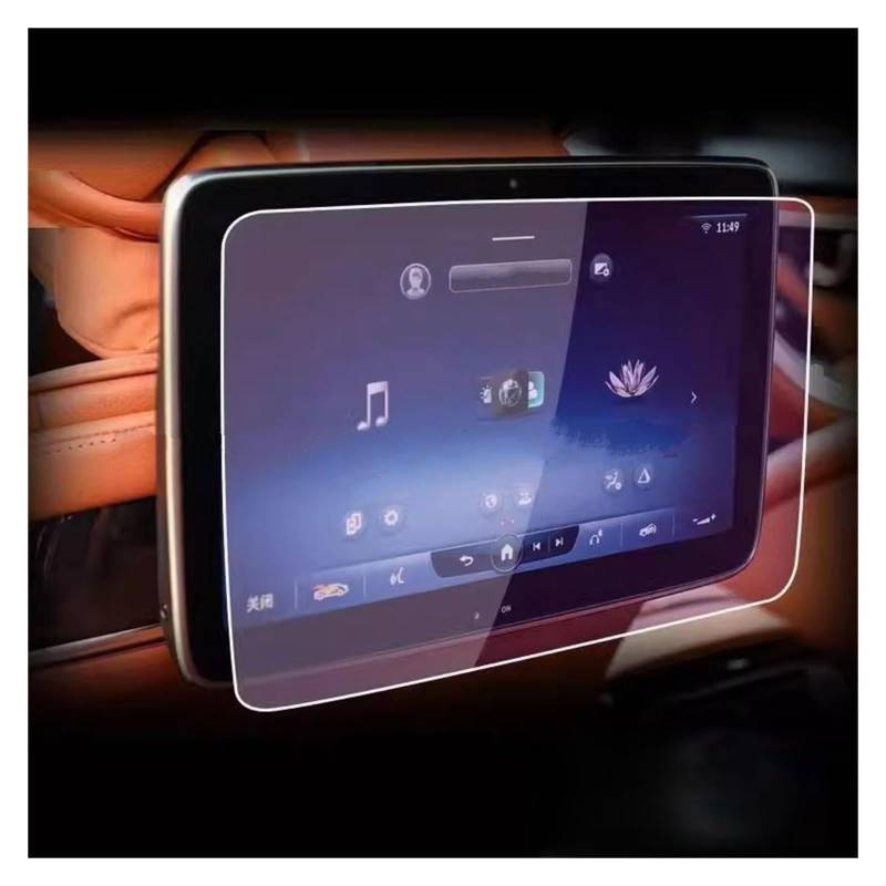 Displayschutzfolie Für Benz S-Klasse W221 W222 2014-2021 Auto-Rücksitz-Kratzschutz-Zubehör Aus Gehärtetem Glas Navigation Schutzfolie von BIISVM