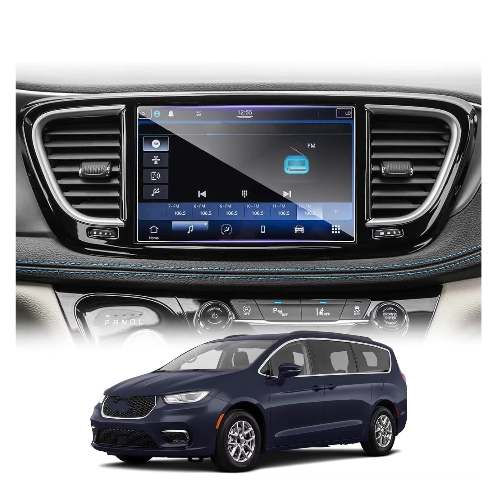 Displayschutzfolie Für Chrysler Für Pacifica 2017 2018 2019 2020 2021 2022 2023 10,1-Zoll-LCD-GPS-Navigationsbildschirm-Filmschutz Aus Gehärtetem Glas Navigation Schutzfolie von BIISVM