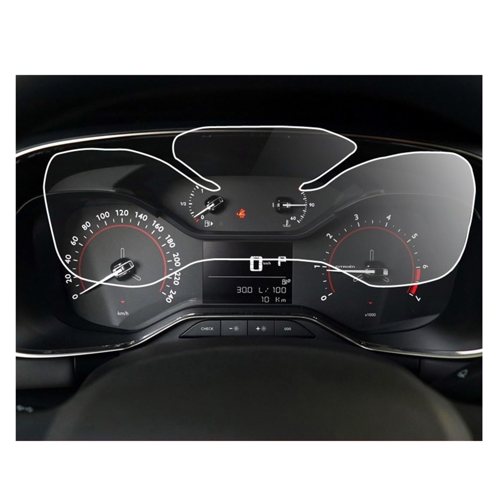 Displayschutzfolie Für Citroen Für C5 Für Aircross 2017 2018 2019 Innenausstattung Armaturenbrett Schutzfolie Auto Instrumententafel PET Film Displayschutz Navigation Schutzfolie von BIISVM