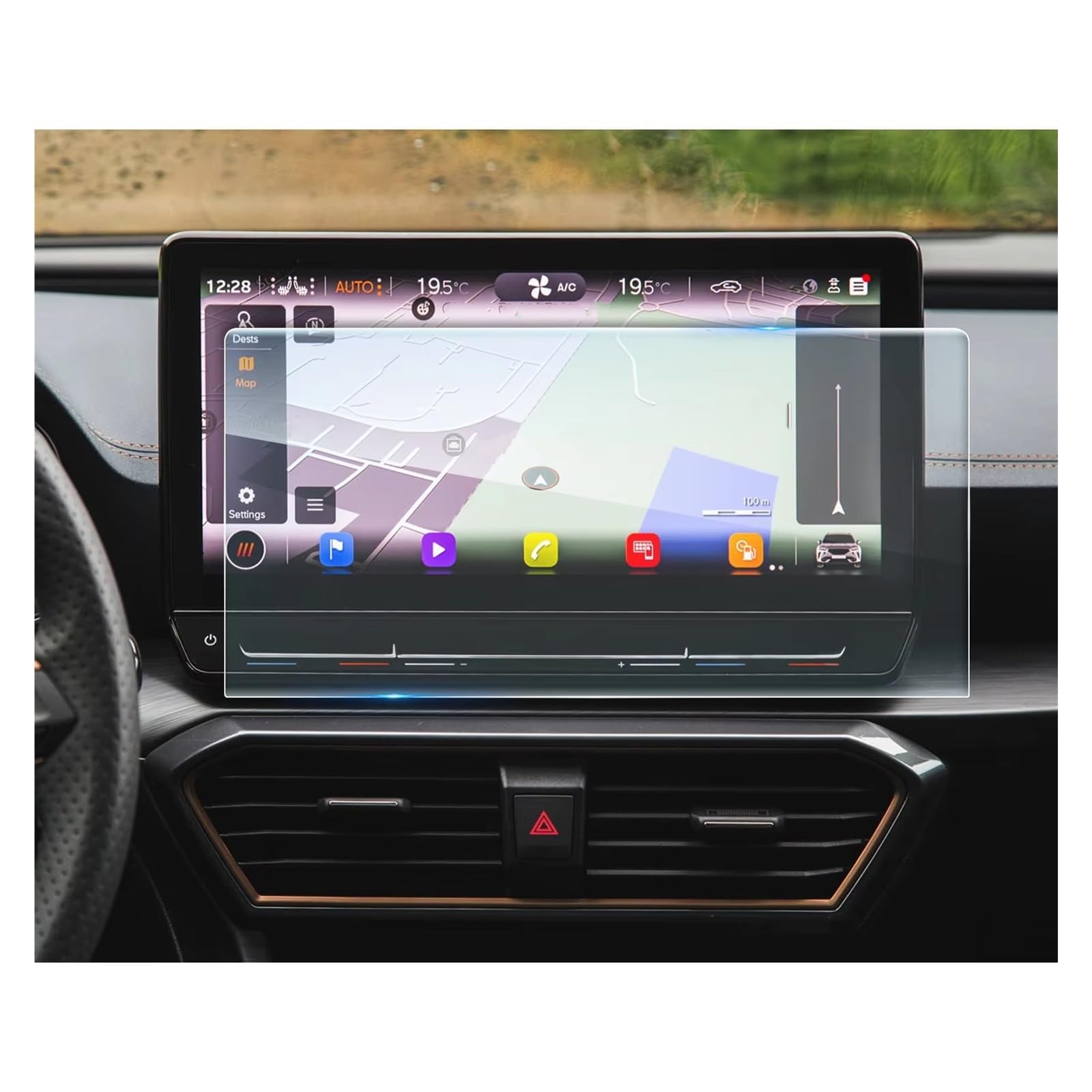 Displayschutzfolie Für Cupra Für Formentor 2021-2024 12-Zoll-GPS-Navigation Touch Display Auto Zubehör Auto Screen Protector Navigation Schutzfolie von BIISVM