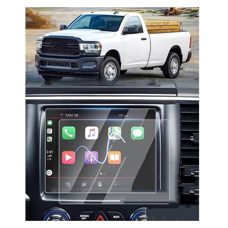 Displayschutzfolie Für Dodge Ram 1500 2500 3500 2013-2024 Navigation Gehärtetem Glas 8,4 Zoll GPS Screen Protector Displayschutzfolie Navigation Schutzfolie von BIISVM