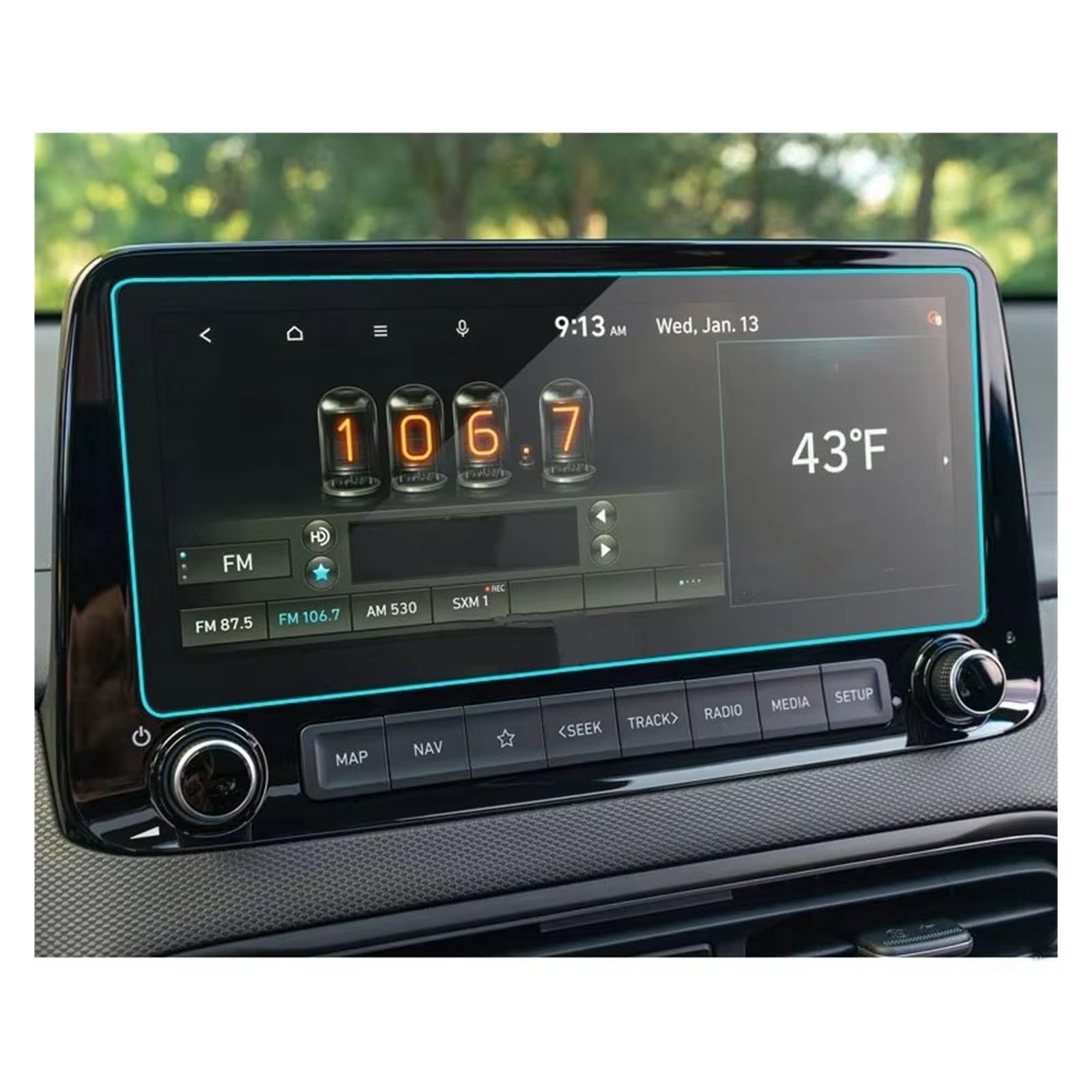 Displayschutzfolie Für Hyundai Für Kona 2022 Auto GPS Navigation Gehärtetem Glas Bildschirm Schutz Film Aufkleber Auto Displayschutzfolie Navigation Schutzfolie von BIISVM