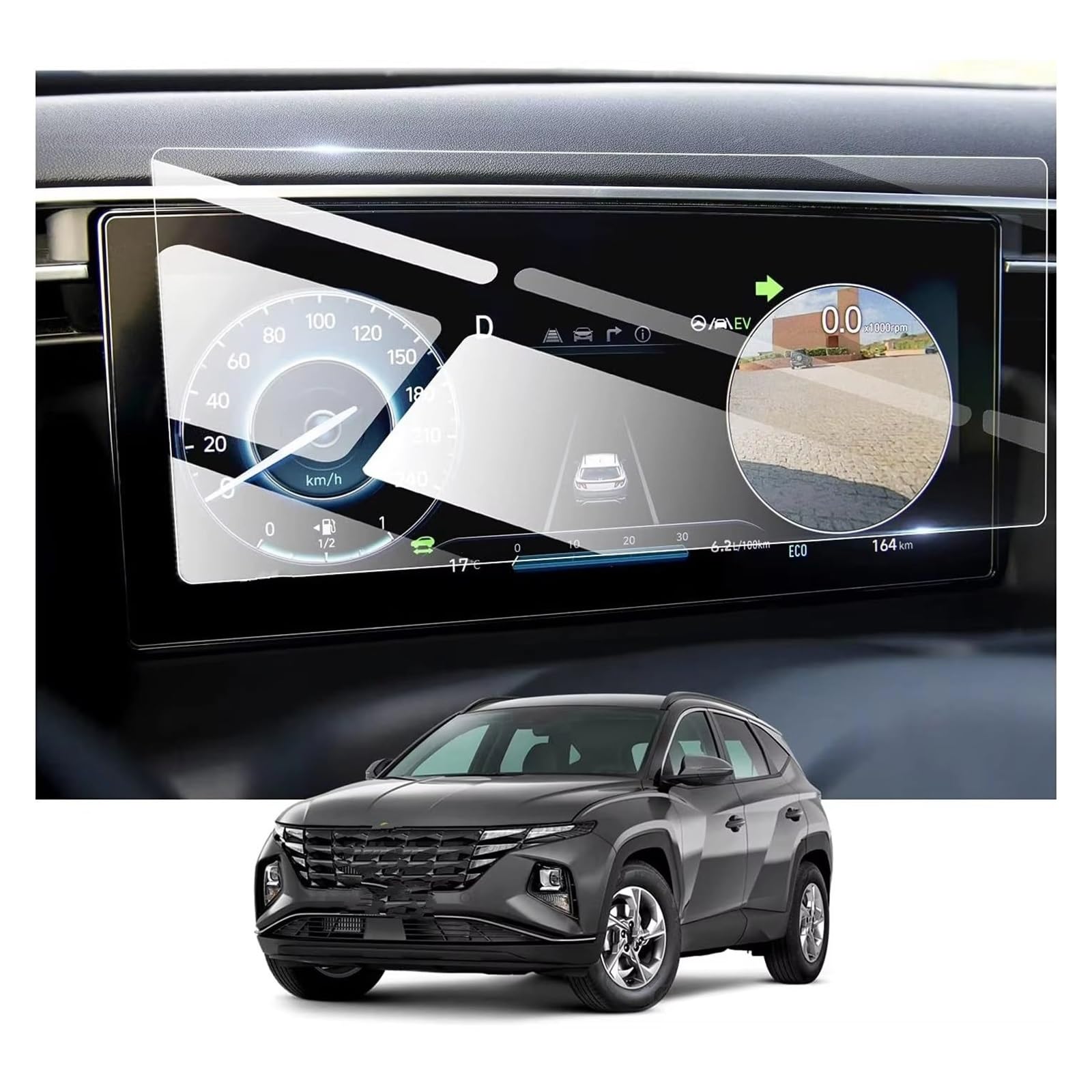 Displayschutzfolie Für Hyundai Für Tucson NX4 2021 2022 2023 2024 10,25 Zoll LCD-Armaturenbrett Aus Gehärtetem Glas, Bildschirmschutzfolie Navigation Schutzfolie von BIISVM