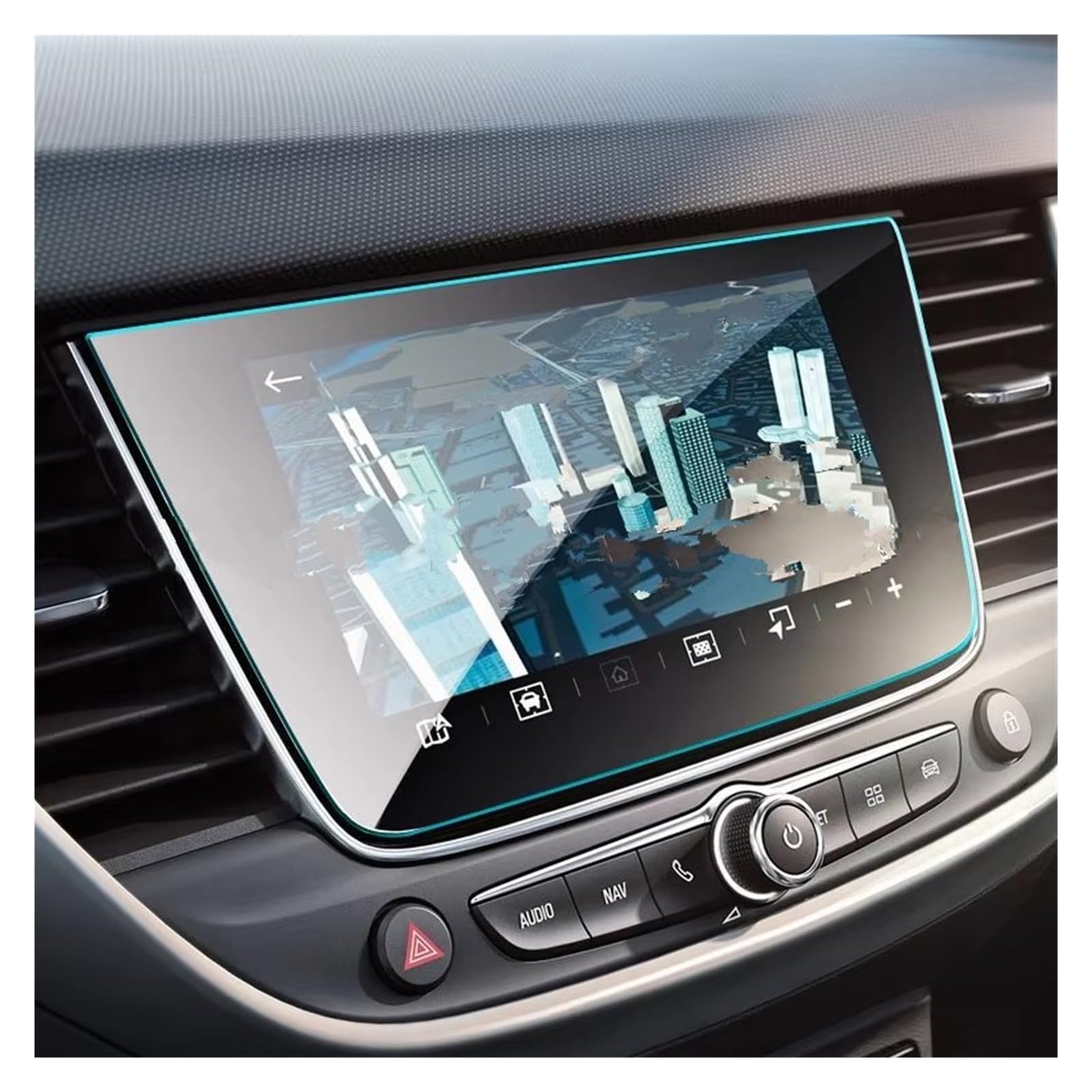 Displayschutzfolie Für Opel Für Crossland 2017-2021 Autoradio GPS-Navigation Innenzubehör Gehärtetes Glas Displayschutzfolie Navigation Schutzfolie von BIISVM