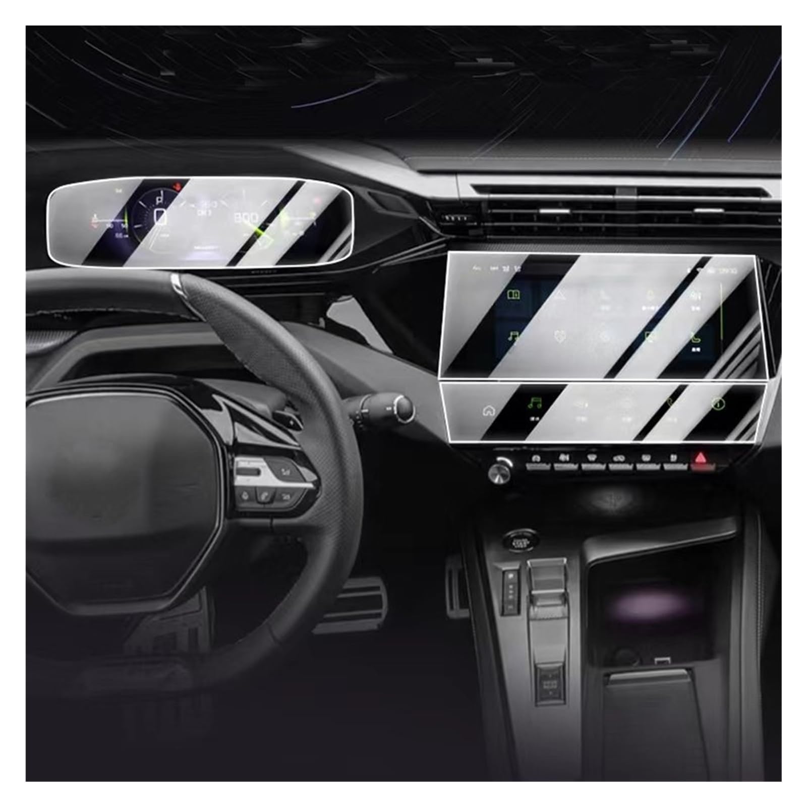 Displayschutzfolie Für Peugeot 308 Für SW 408 2022 2023 10-Zoll-LCD-Autoradio GPS-Navigation Gehärtetes Glas Und Armaturenbrett-Bildschirmschutzfolie Navigation Schutzfolie von BIISVM