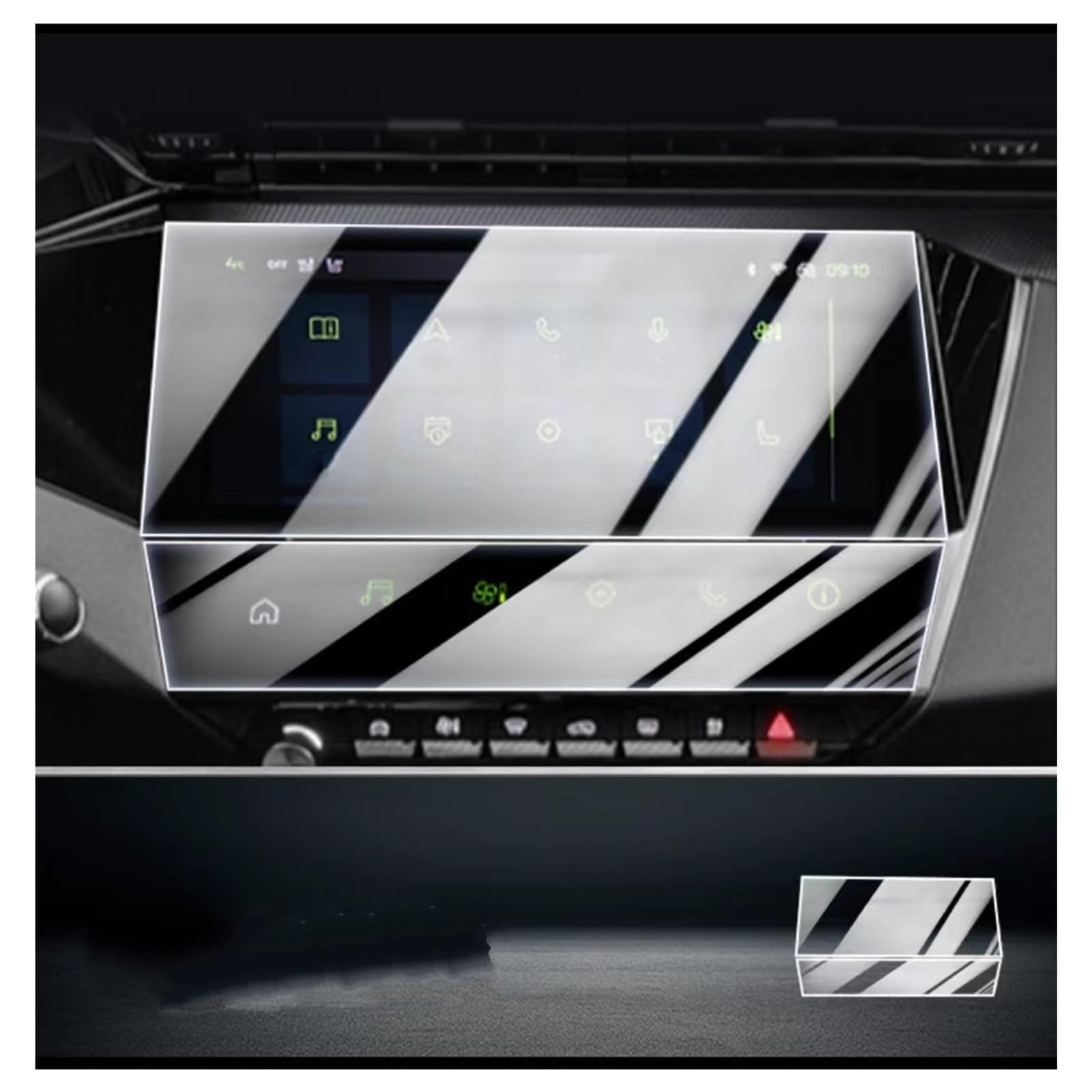 Displayschutzfolie Für Peugeot 308 Für SW 408 2022 2023 10-Zoll-LCD-Autoradio GPS-Navigation Gehärtetes Glas Und Armaturenbrett-Bildschirmschutzfolie Navigation Schutzfolie von BIISVM