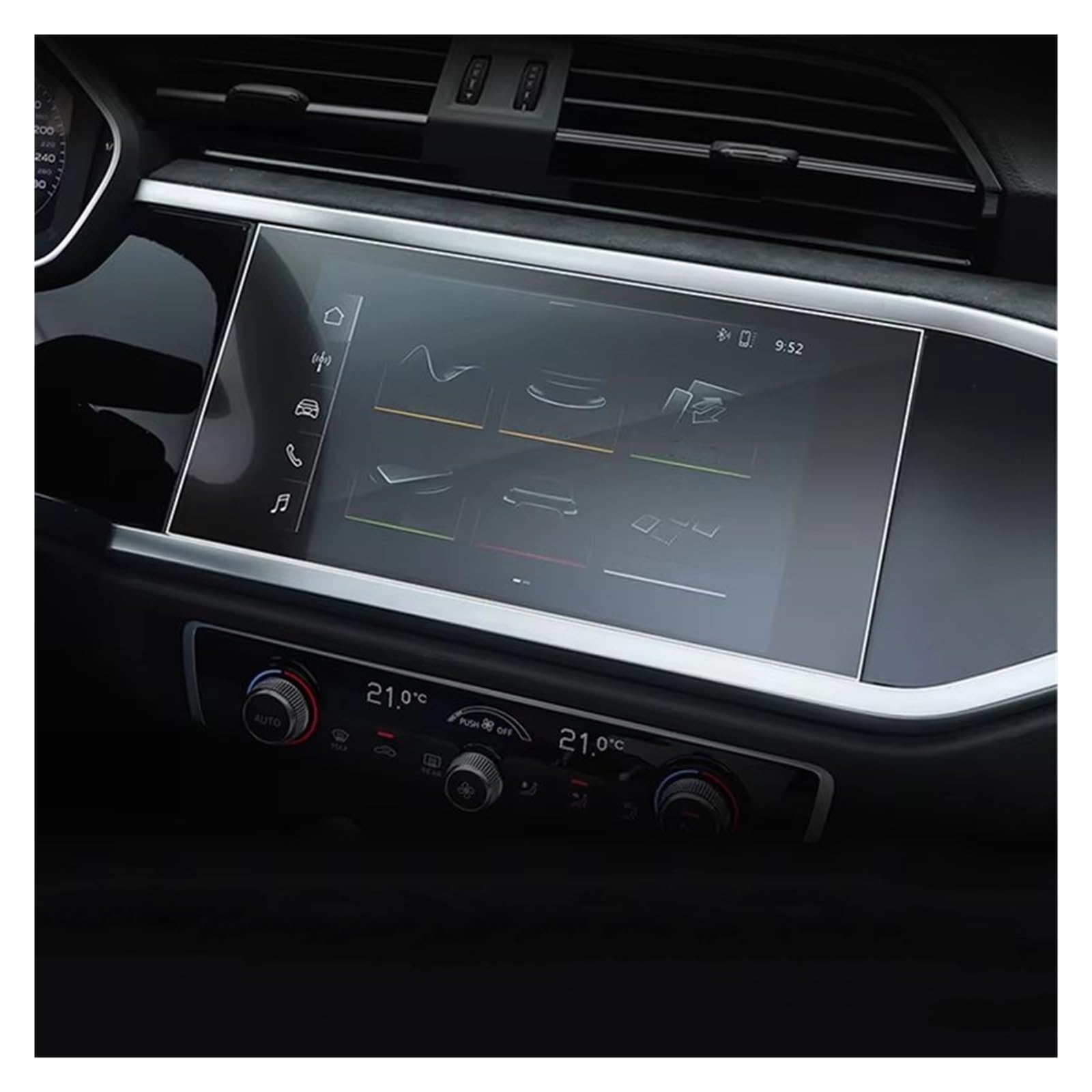 Displayschutzfolie Für Q3 F3 2019 2020 2021 2022 Gehärtetem Glas Auto Navigation Schutz Film Dashboard Monitor Bildschirm Aufkleber Zubehör Navigation Schutzfolie von BIISVM