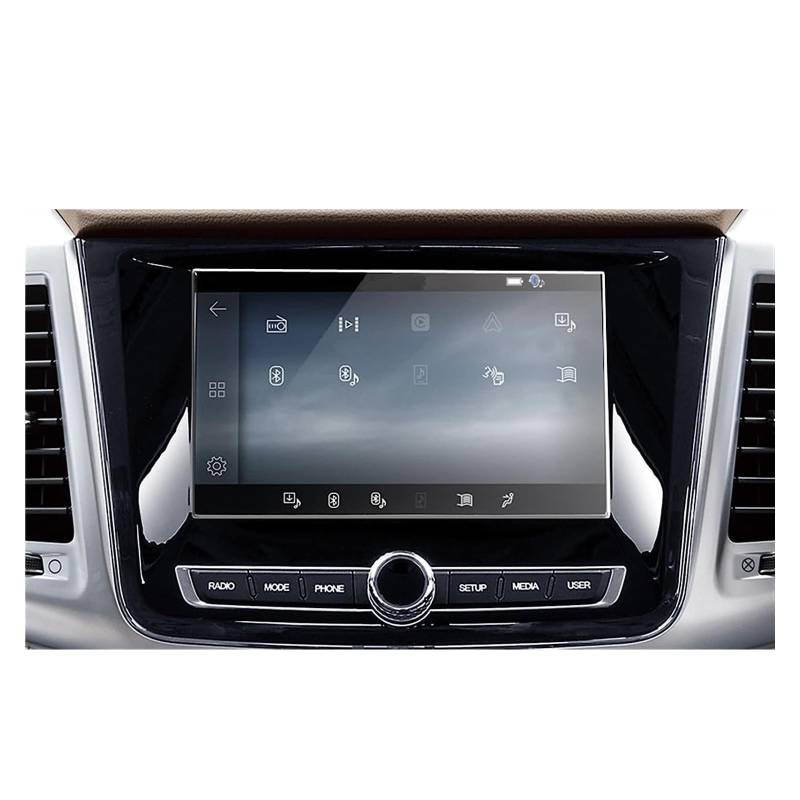 Displayschutzfolie Für SsangYong Für Rexton 2021 GPS Navigation Touchscreen Schutzfolie 2 Stück PET Film Protector Navigation Schutzfolie von BIISVM