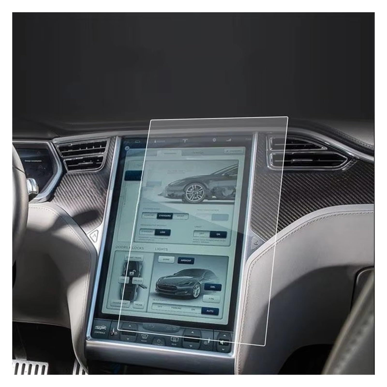 Displayschutzfolie Für Tesla Für Modell Für S 2014-2021 17 Zoll Auto GPS Navigation Radio Kratzfestes Zubehör Displayschutzfolie Aus Gehärtetem Glas Navigation Schutzfolie von BIISVM