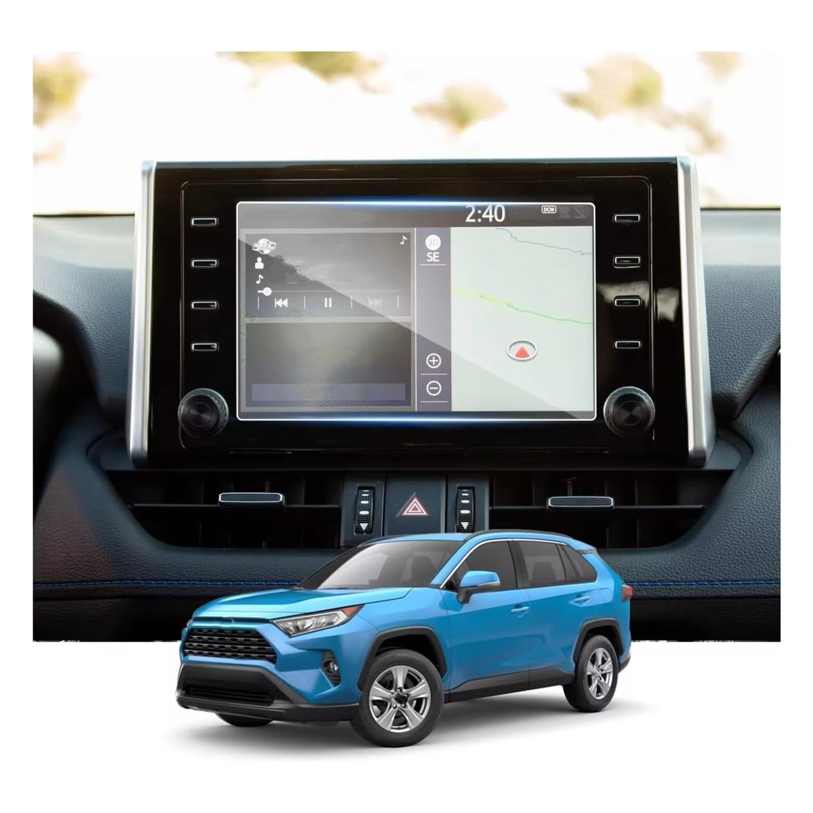 Displayschutzfolie Für Toyota Für RAV4 2019 2020 2021 2022 7 Zoll GPS-Infotainment-Touchscreen 9HD Gehärtetes Glas Kompatibel Mit Displayschutz Navigation Schutzfolie von BIISVM