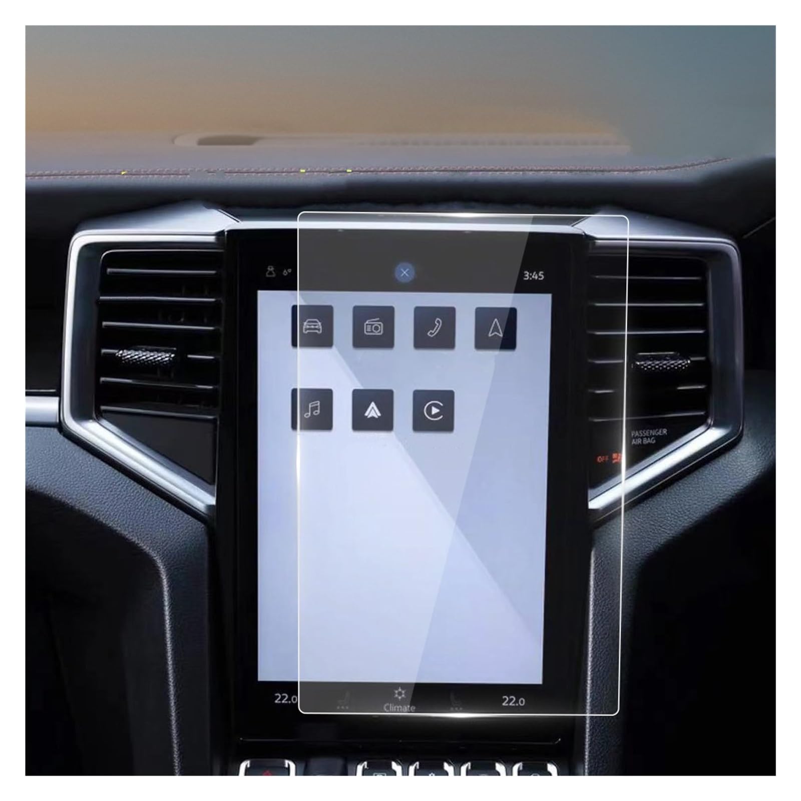 Displayschutzfolie Für VW Für Amarok 2023 Gehärtetem Glas Schutz Film Navigation Auto Innen Zubehör Auto Aufkleber Screen Protector Dash Carplay Navigation Schutzfolie von BIISVM