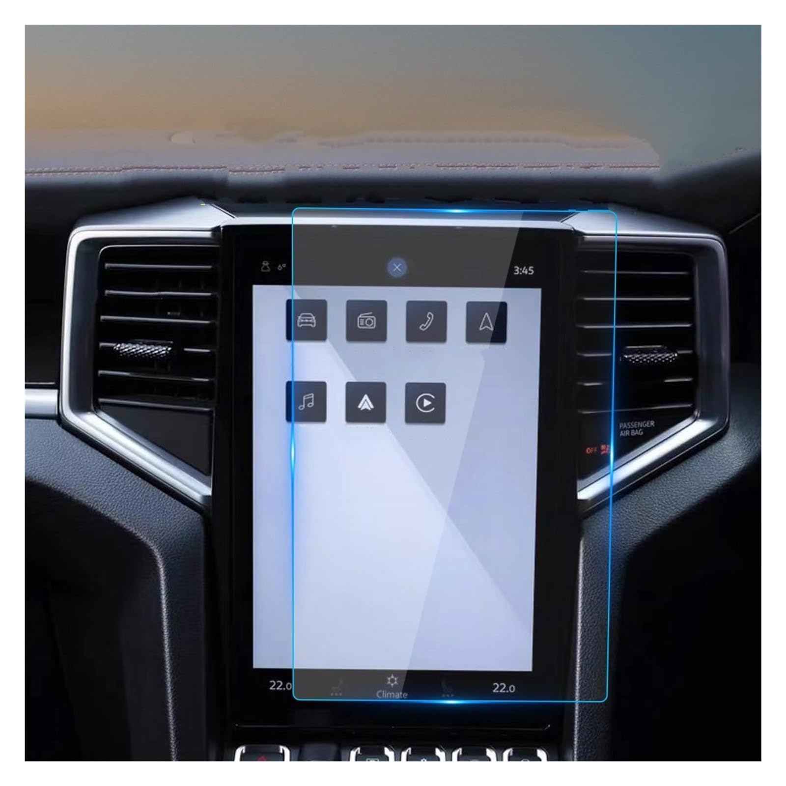 Displayschutzfolie Für VW Für Amarok 2023 Gehärtetem Glas Schutz Film Navigation Auto Innen Zubehör Auto Aufkleber Screen Protector Dash Carplay Navigation Schutzfolie von BIISVM