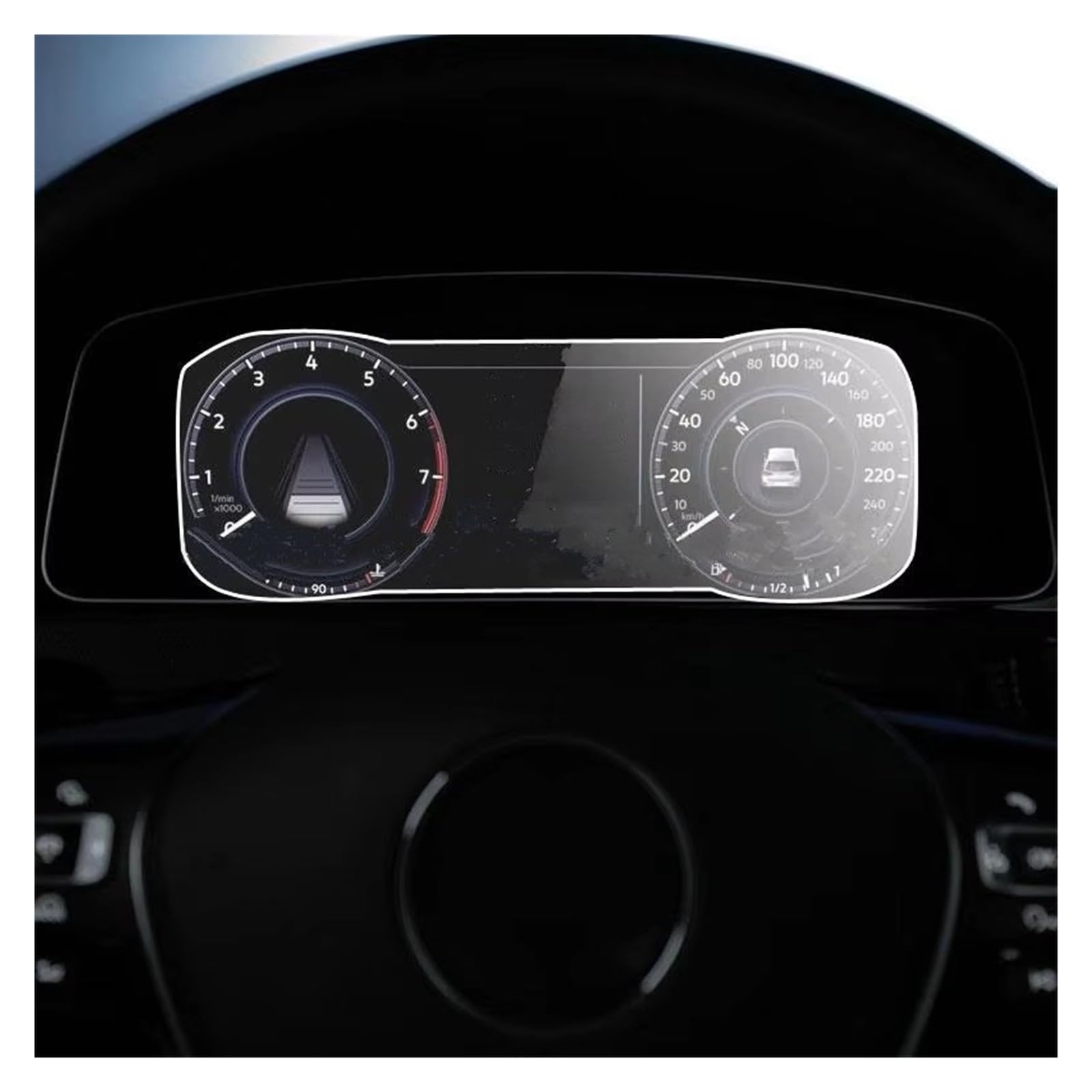 Displayschutzfolie Für VW Für Golf 7 7.5/Facelift 2018 2019 2020 Instrument Gehärtetem Glas Displayschutzfolie Dashboard Bildschirm Armaturenbrett Navigation Schutzfolie von BIISVM