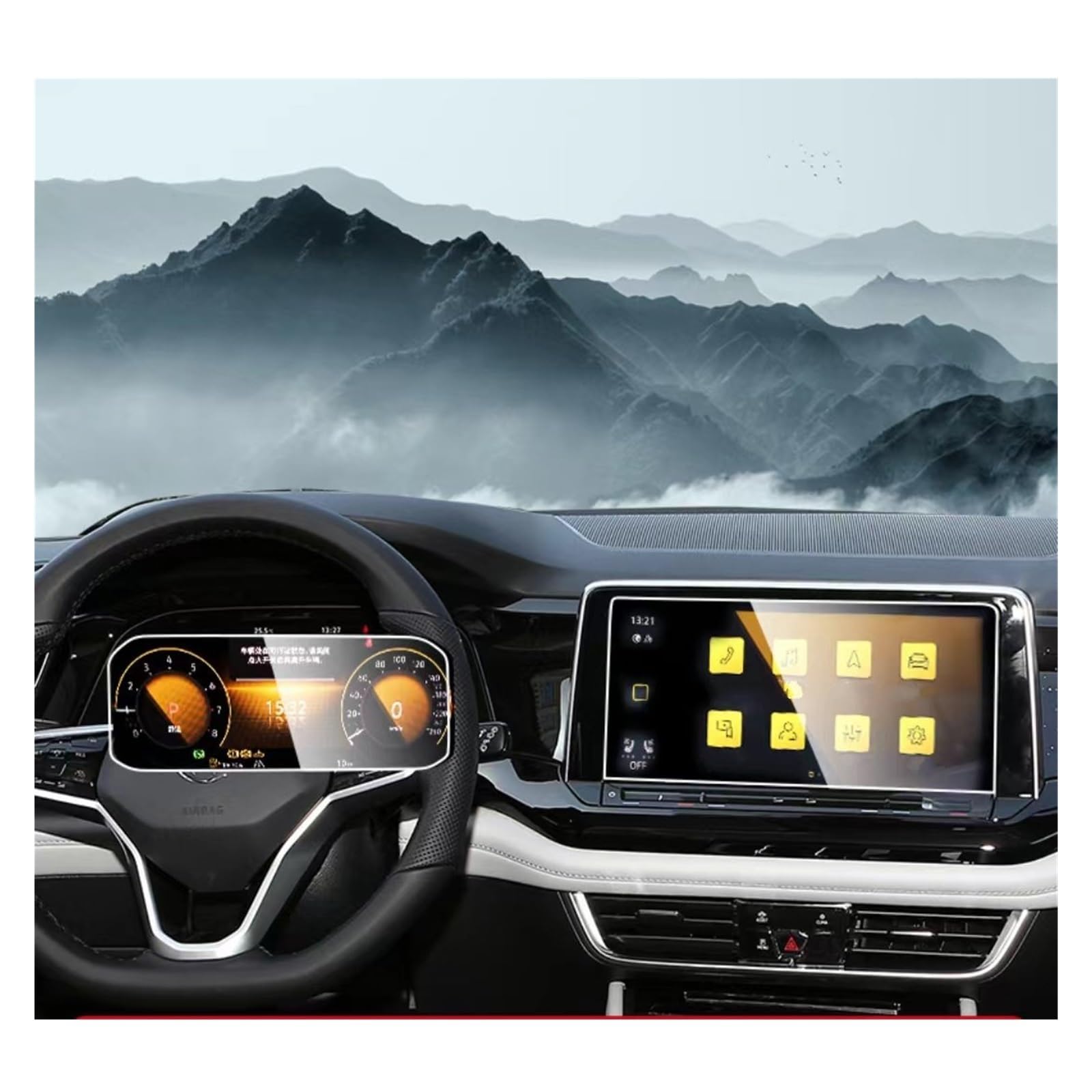 Displayschutzfolie Für VW Für Teramont X 2021 2022 2023 Auto LCD GPS Navigation Gehärtetem Glas Und Dashboard Bildschirm Film Schutz Navigation Schutzfolie von BIISVM