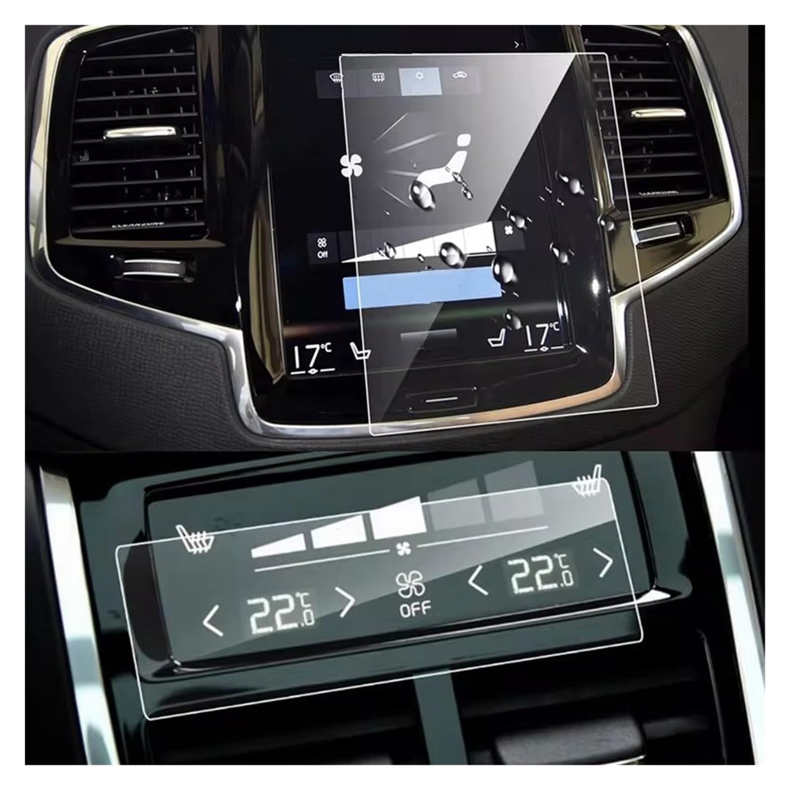 Displayschutzfolie Für Volvo Für XC40 Für XC60 Für XC90 Für V90 Für V60 2016-2021 Auto-GPS-Navigationsbildschirmfolie + Klima-/C-Bildschirm Hinten Gehärtete Folie Navigation Schutzfolie von BIISVM