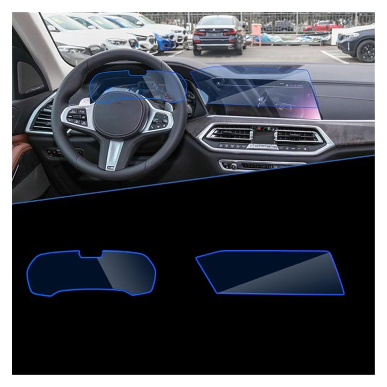 Displayschutzfolie Für X5 MK4 G05 2019~2022 Autonavigationsinstrument Auto Rücksitzanzeige Film Touch Vollbildschutz Gehärtetes Glas Navigation Schutzfolie von BIISVM