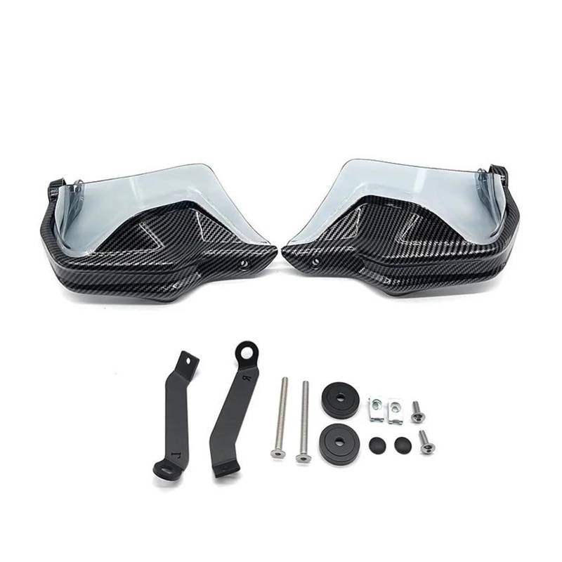 Für NC750X Für DCT NC750S NC700X NC 750X2013-2020 2021 2022 Carbon Look Motorrad Handschutz Schild Hand Schutzfolie Motorrad Handschutz Handprotektoren(Carbon Light Smoke) von BIISVM